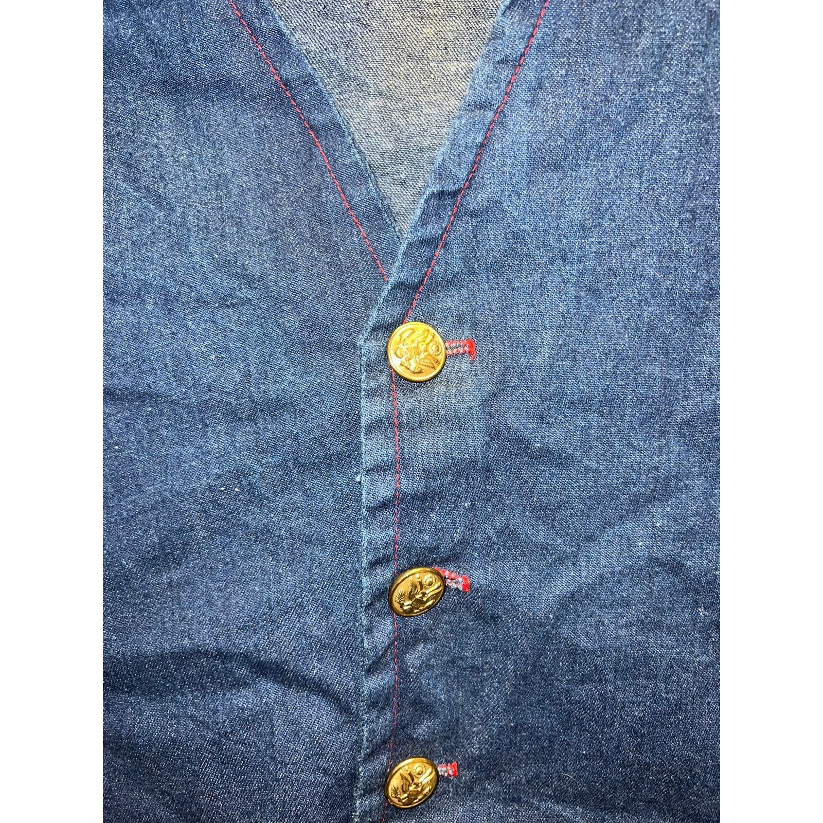 Vintage Vintage Denim Vest Sleeveless Jacket Bald Eagle Art 80s L Size US L / EU 52-54 / 3 - 4 Thumbnail