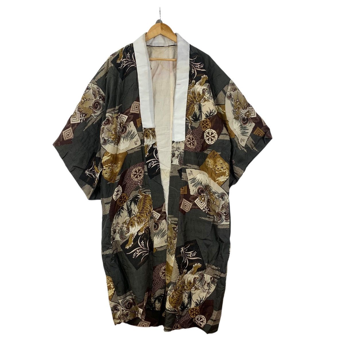 Vintage Vintage 70s KIMONO JAPAN TIGER Infinity AOP Sukajan Coat Size XXL / US 16-18 / IT 52-54 - 3 Thumbnail