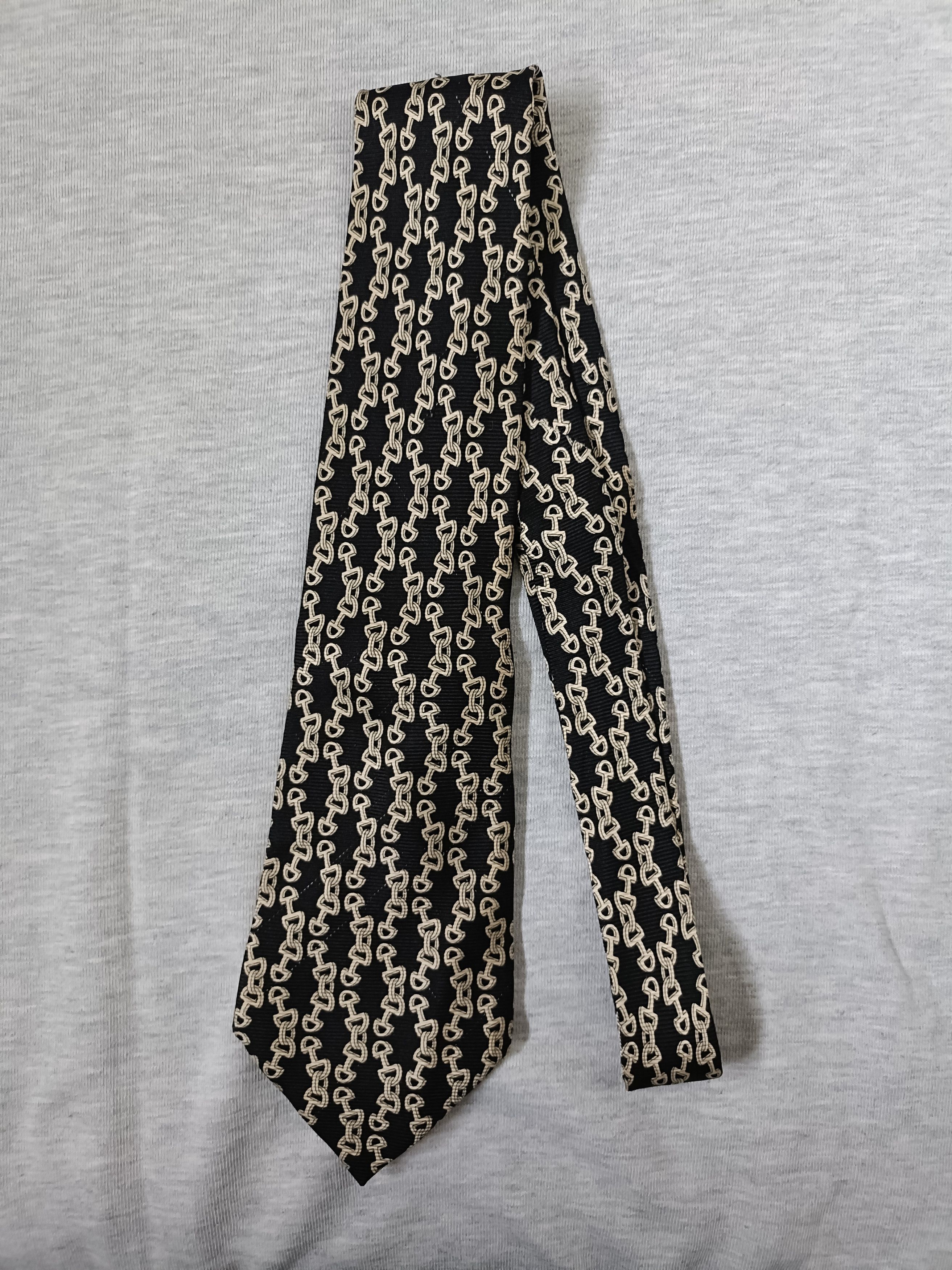 Celine Celine horse bit chain link silk tie Size ONE SIZE - 2 Thumbnail