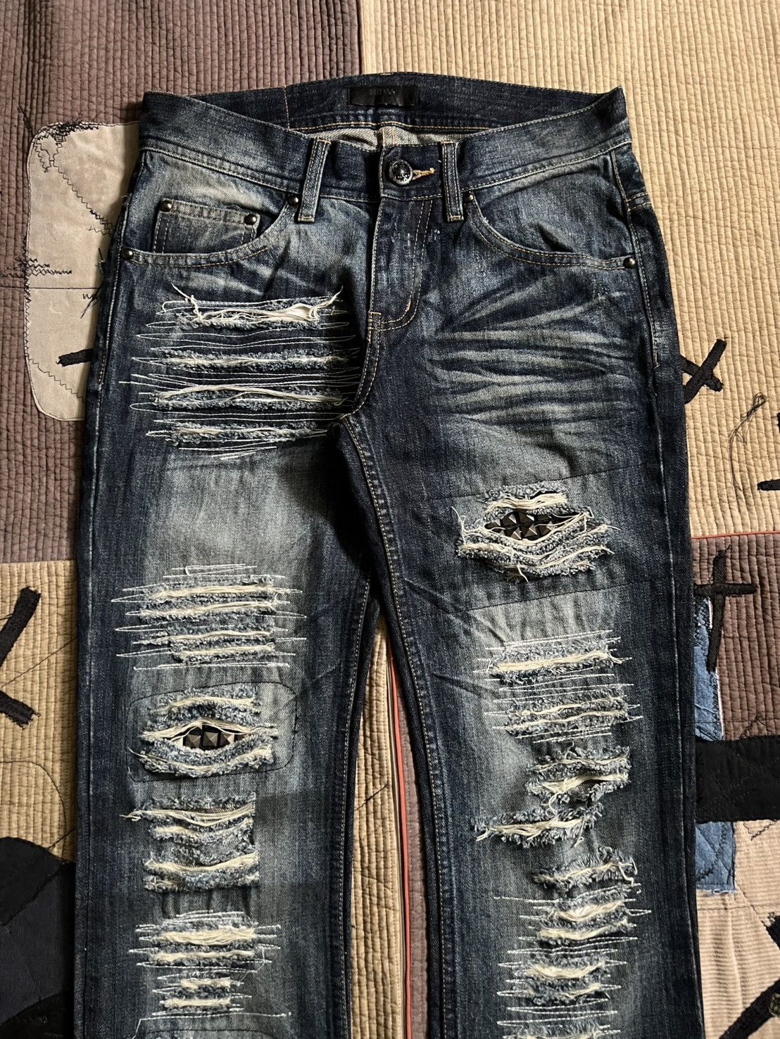 rare Midas Studded Lace-Up Flared Denim Flare🔥Midas Studded