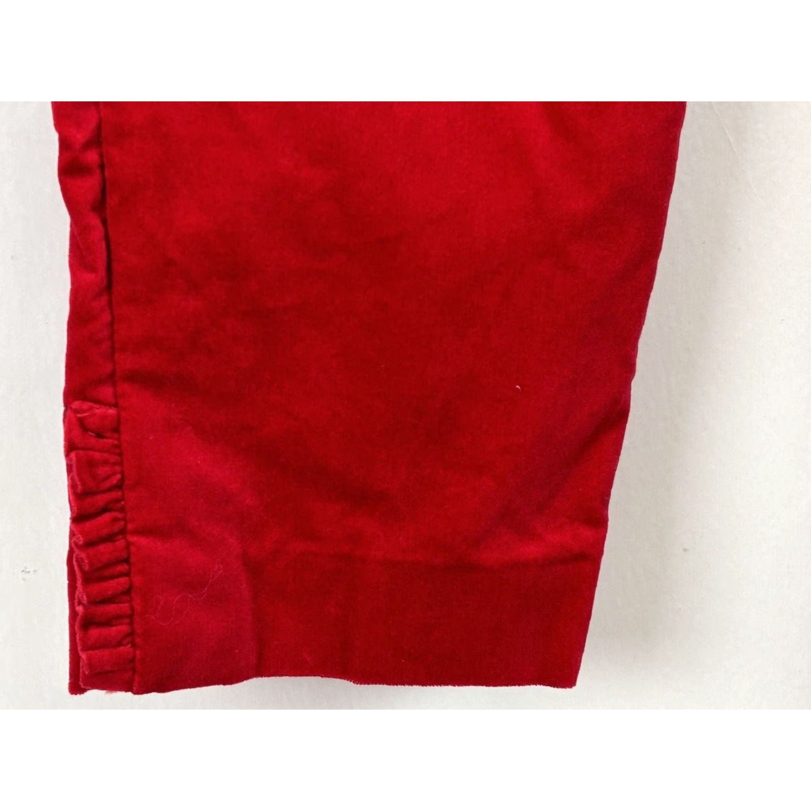 Talbots VINTAGE? No, Talbots RSVP Red Velvet Pants 16P Petite Ankle Ruffle Women Cotton Blend Velvet 16P Petite Red Ankle Ruffle Womens Size 38" / US 16 / IT 52 - 5 Thumbnail