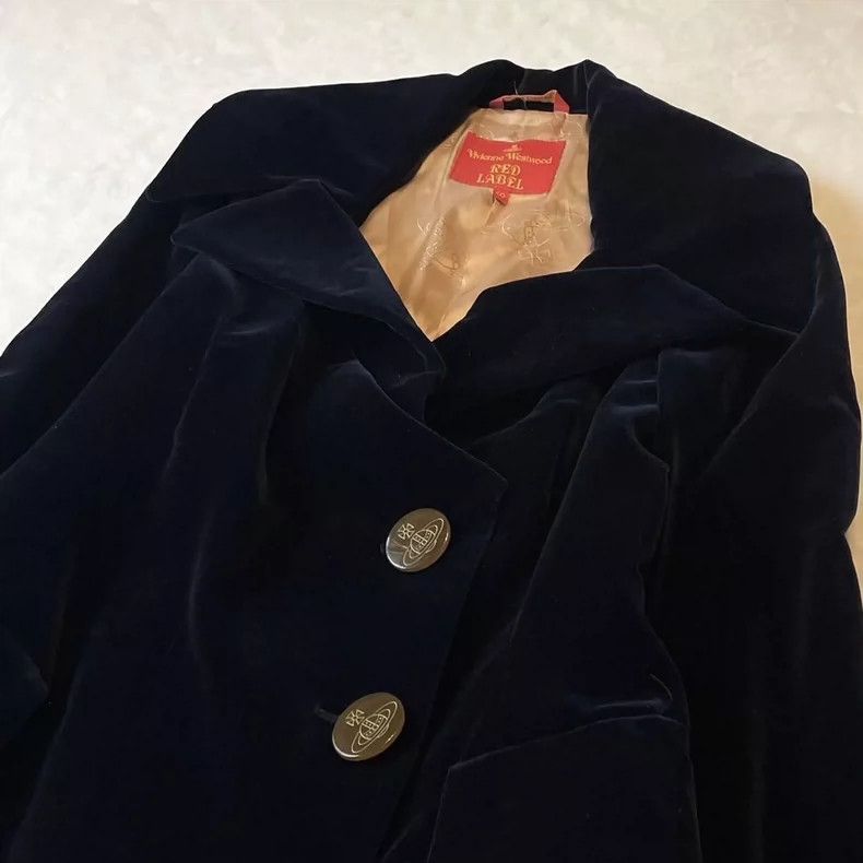 Vivienne Westwood Vivienne Westwood Dark blue shiny velvet velvet vintage co Size M / US 6-8 / IT 42-44 - 7 Thumbnail