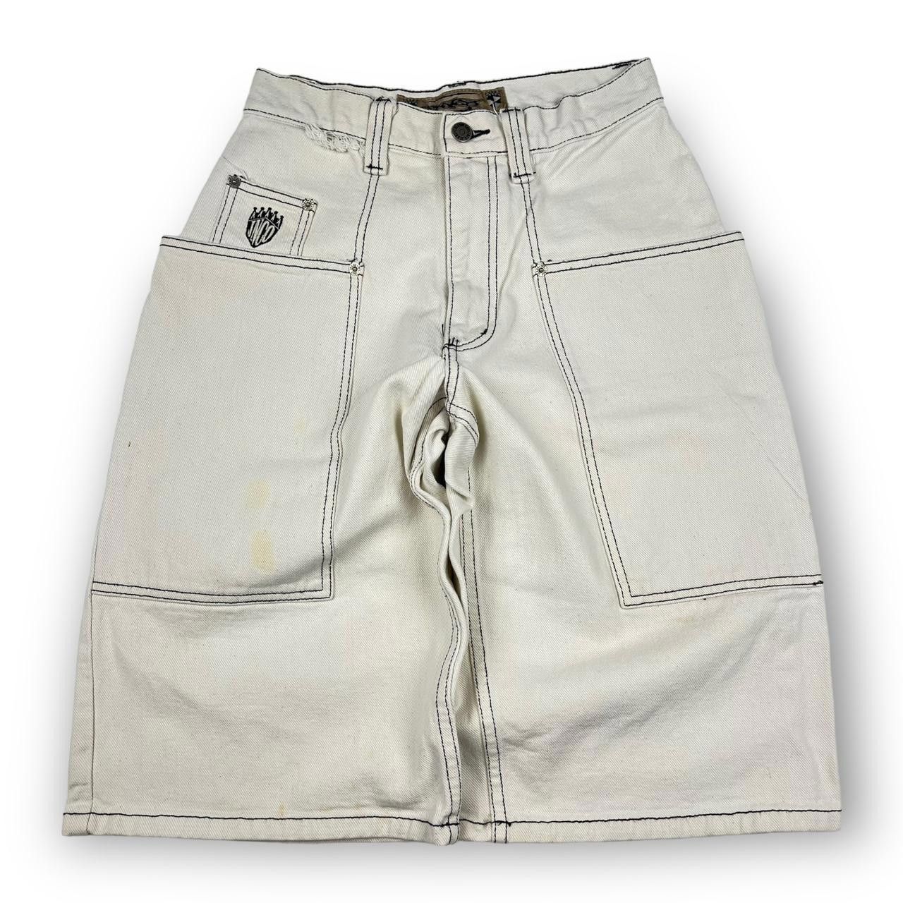 JNCO JNCO Men's White and Cream Shorts Size US 27 - 1 Thumbnail