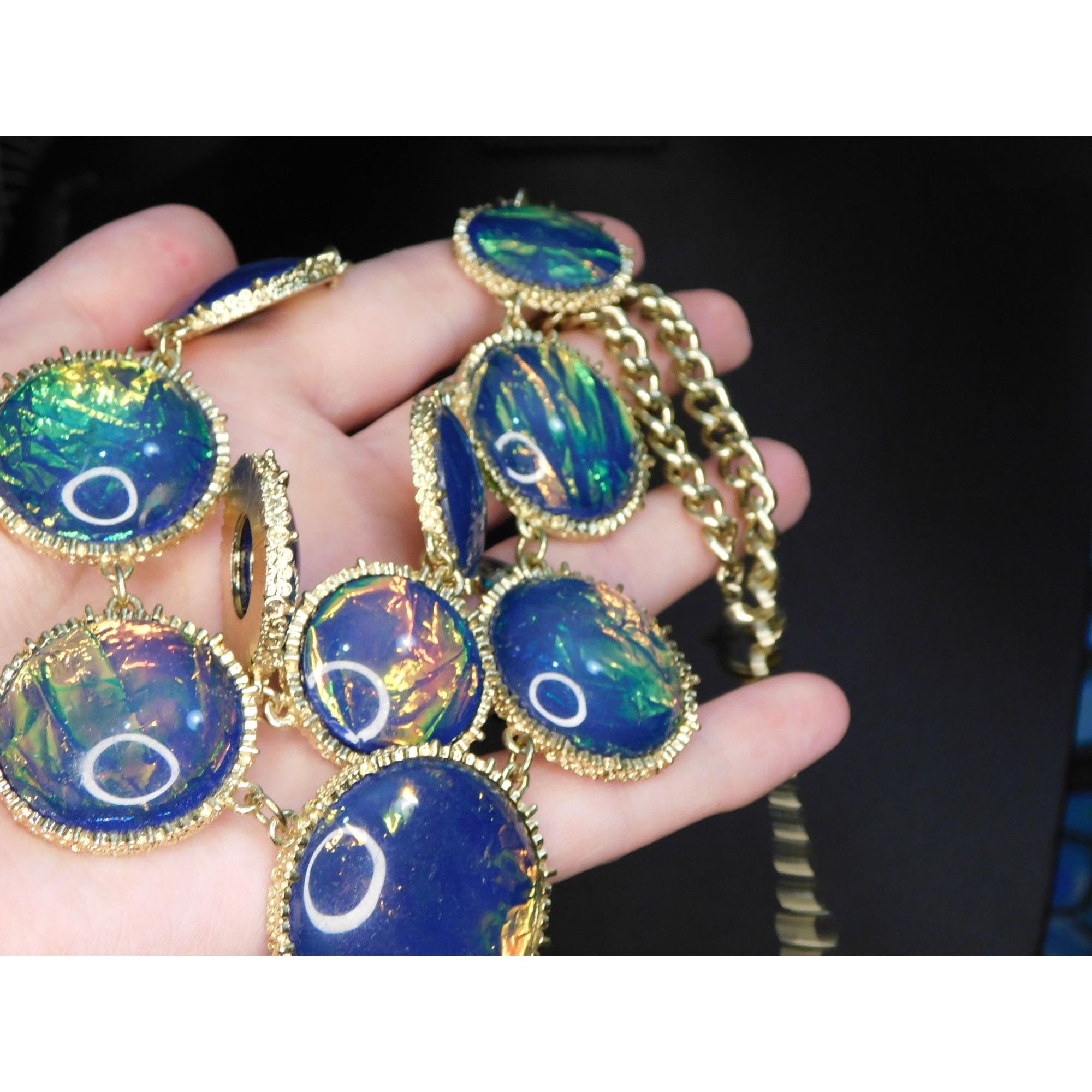 Other Whimsical Fantasy Faux Opal Statement Necklace Size ONE SIZE - 6 Thumbnail
