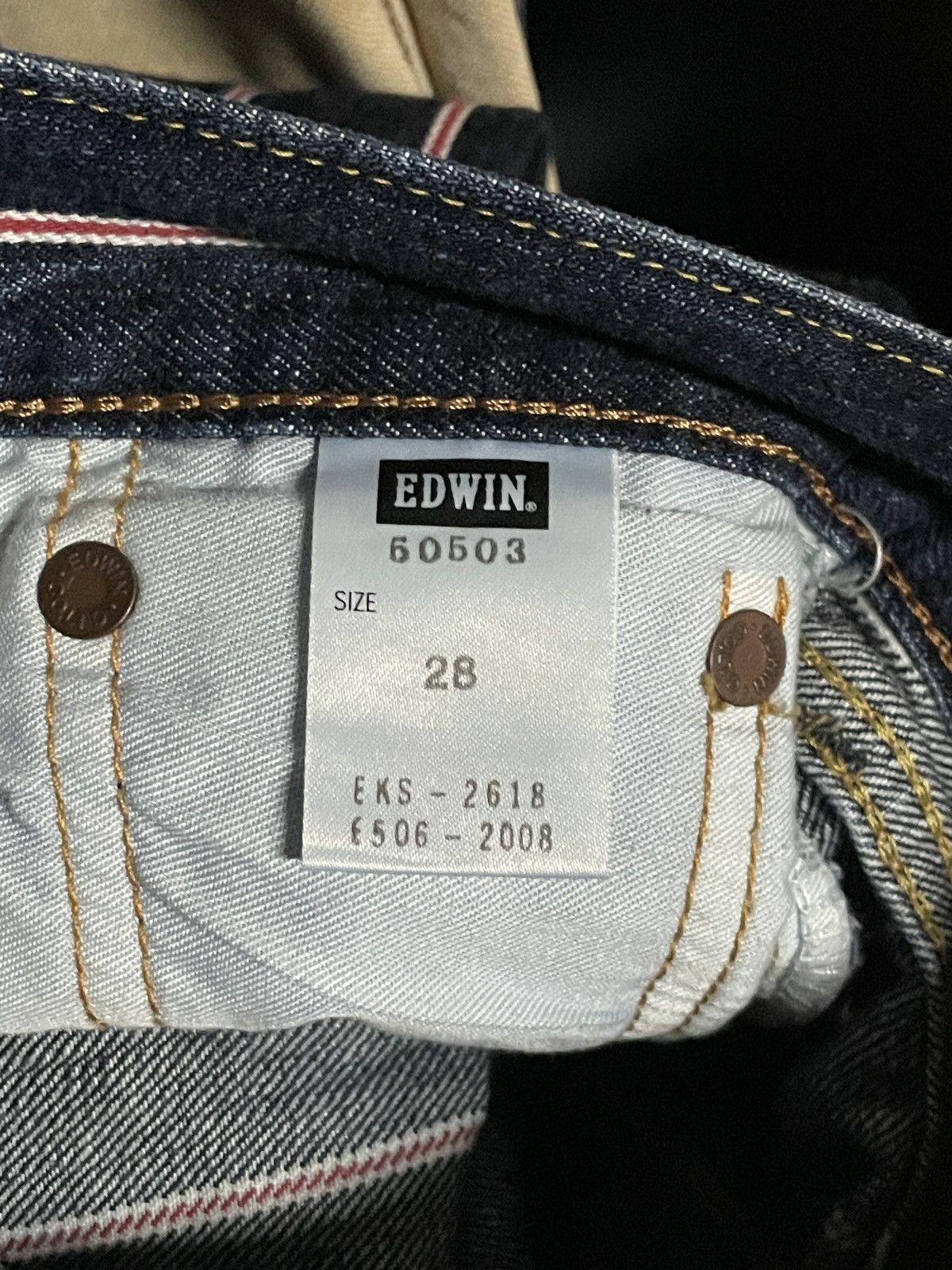 Edwin × Kapital × Vintage Vintage 90s Edwin Japan 16oz Denim Red Selvedge Size US 30 / EU 46 - 12 Thumbnail