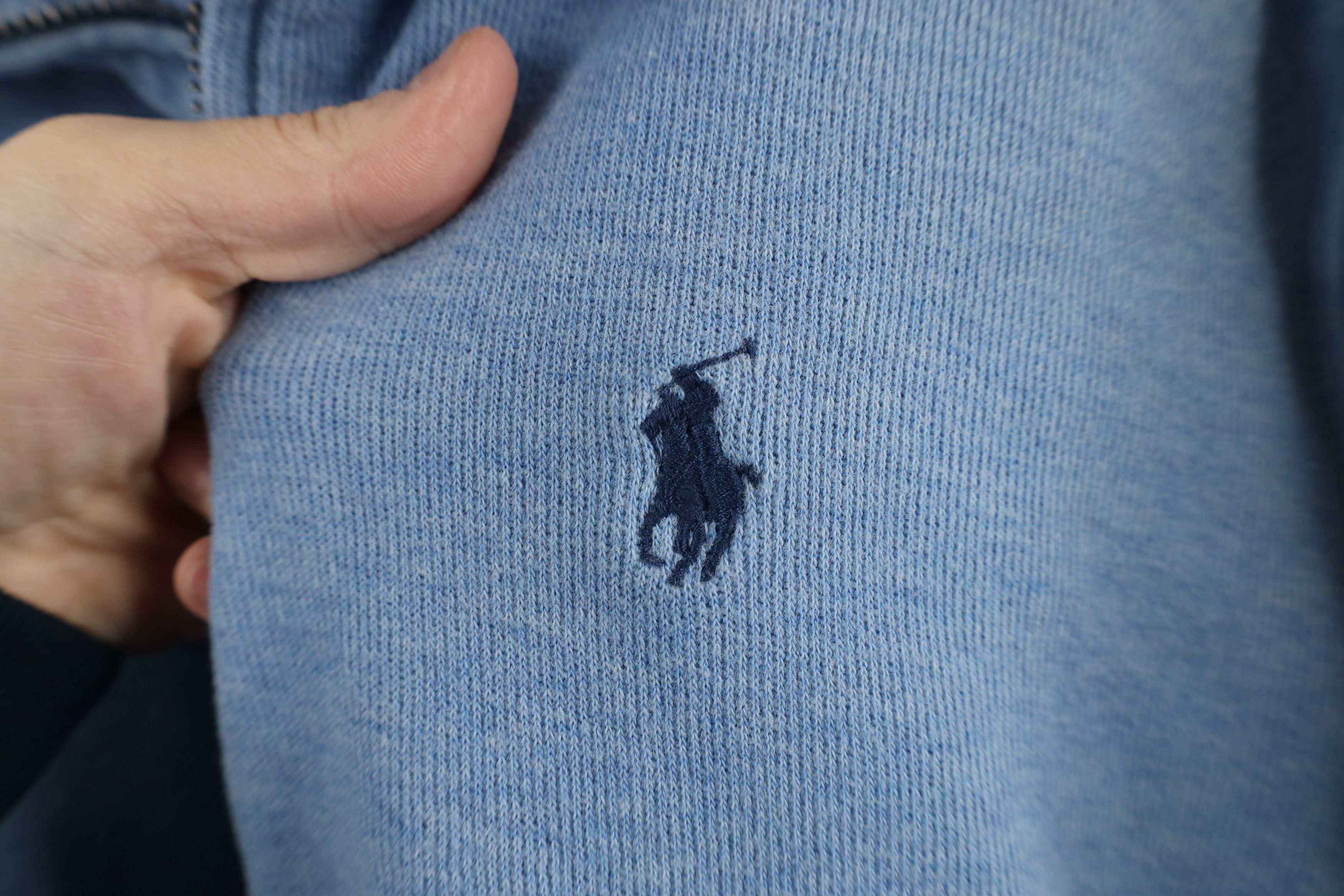 Ralph Lauren × Vintage Vintage Ralph Lauren Rib Cotton Ribbed Knit Half Zip Sweater Size US L / EU 52-54 / 3 - 4 Thumbnail