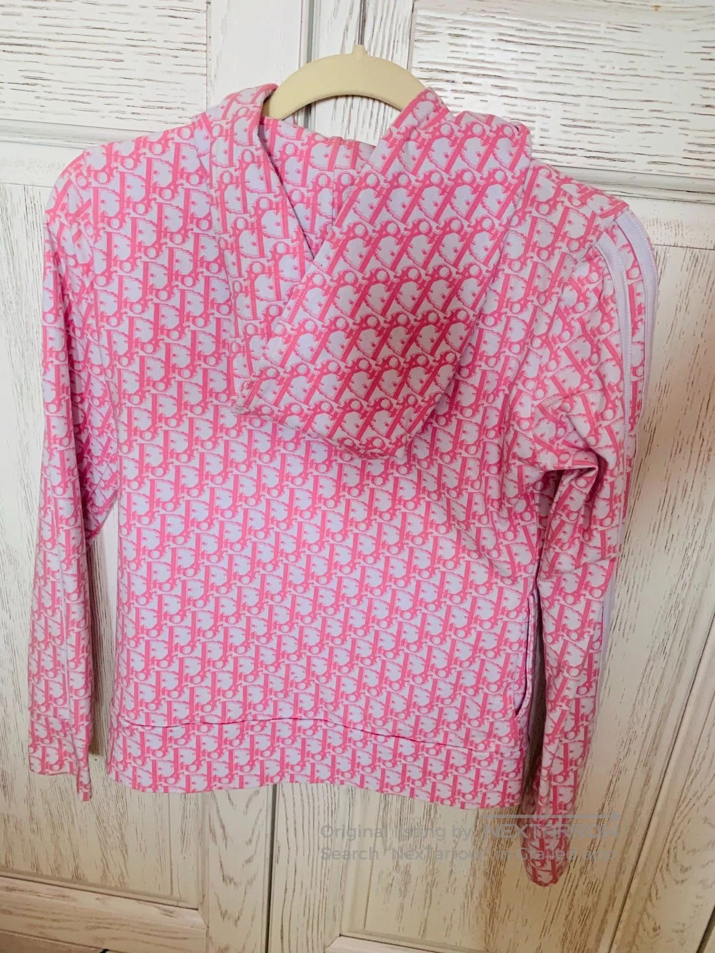 Dior Vintage Dior Pink Patterned Hooded Coat. Size M / US 6-8 / IT 42-44 - 4 Thumbnail