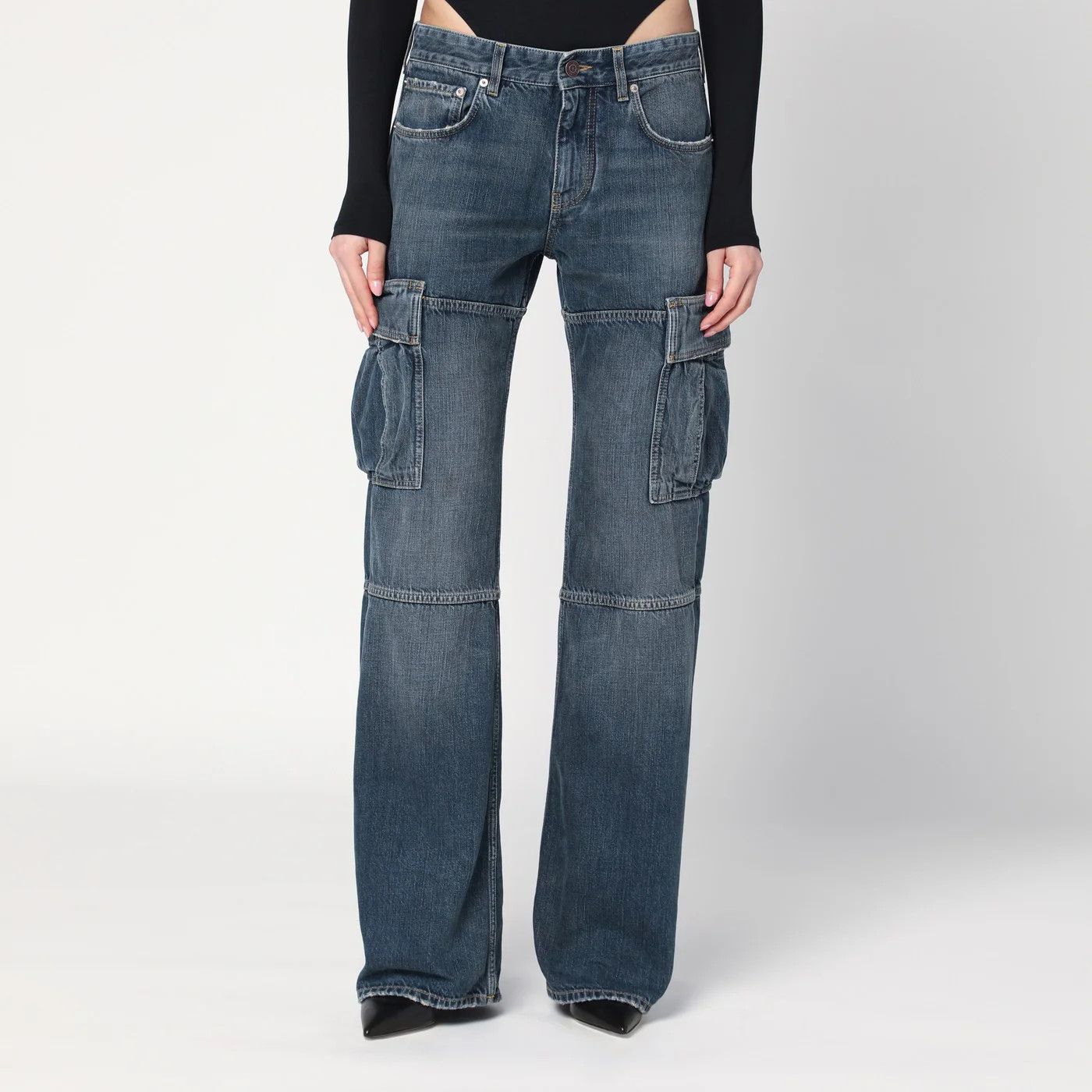 Balenciaga o1d2blof0426 Cargo Regular Jeans in Blue Size 26" / US 2 / IT 38 - 1 Thumbnail