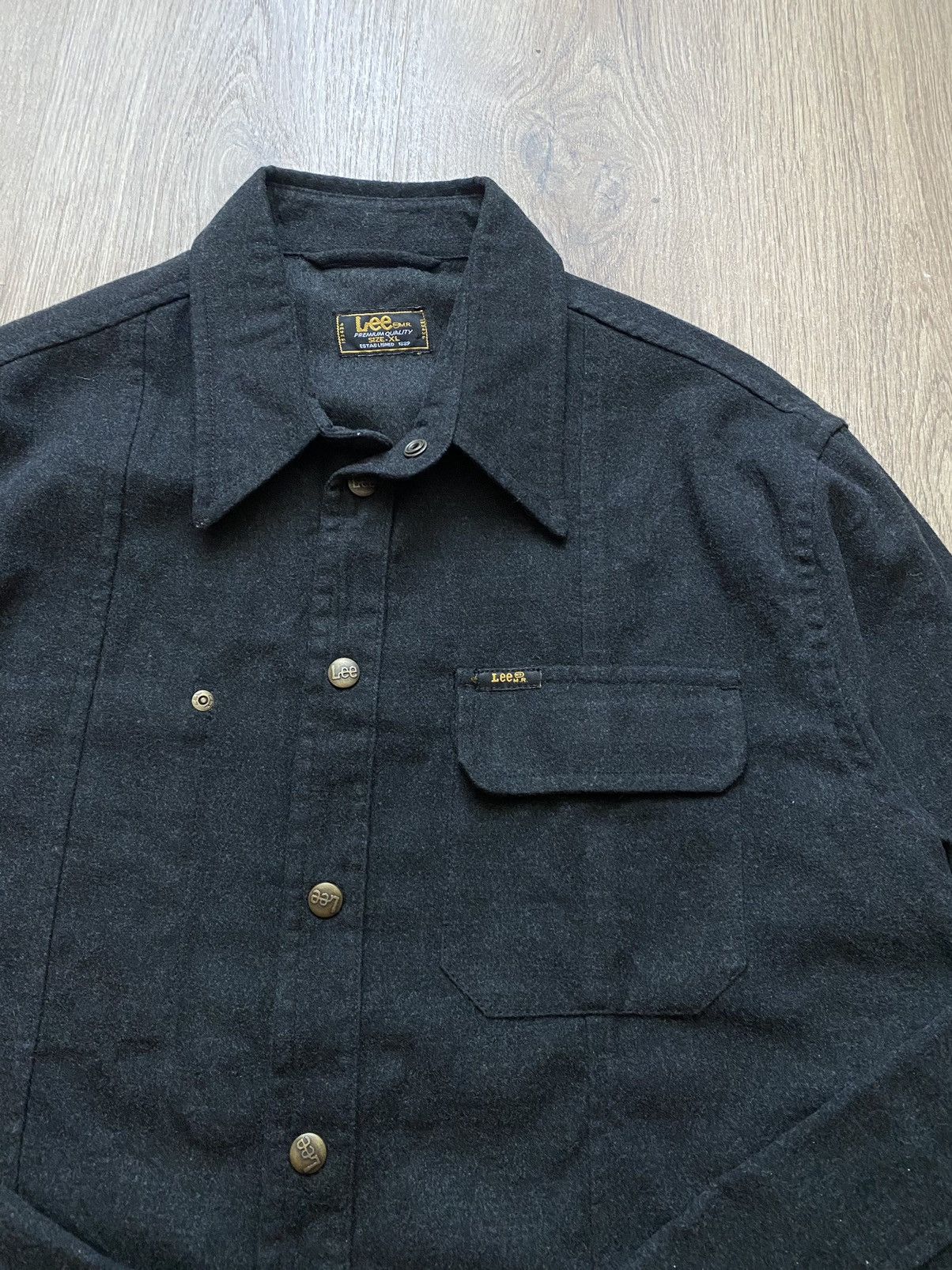 Lee × Vintage 1970s Lee vintage Wool/viscous Pearl Snap Over-Shirt Size US XL / EU 56 / 4 - 2 Thumbnail