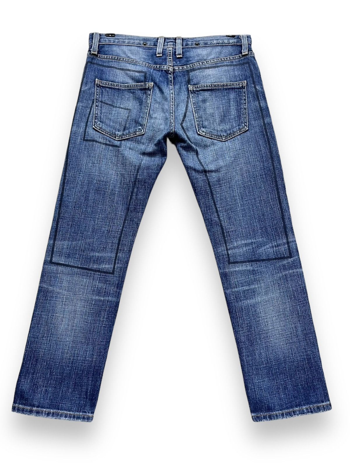 Current/Elliot 🔥Vtg MARNI CURRENT/ELLIOT LOVED W/LINE PRINT Cropped Jeans Size US 30 / EU 46 - 3 Thumbnail