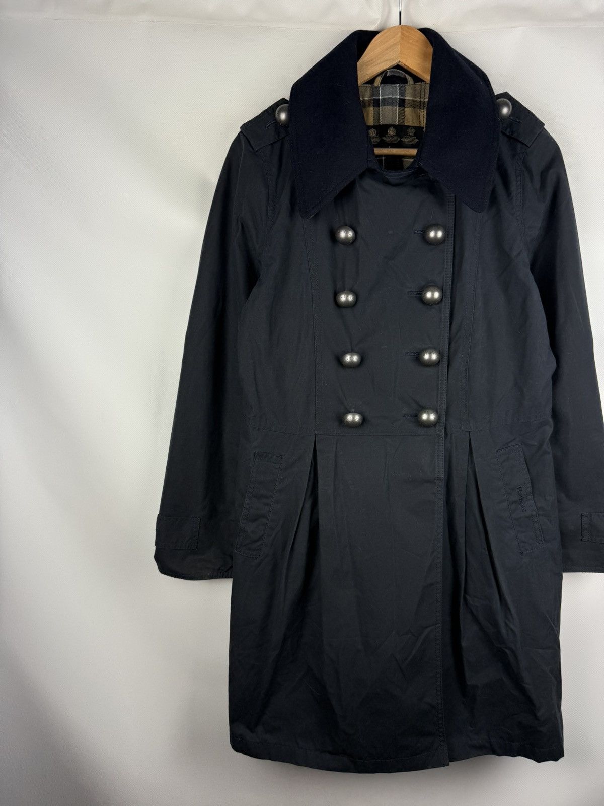 Barbour Barbour Ladies Wax Waxed Cotton Double Breasted Trench Coat Size L / US 10 / IT 46 - 2 Thumbnail