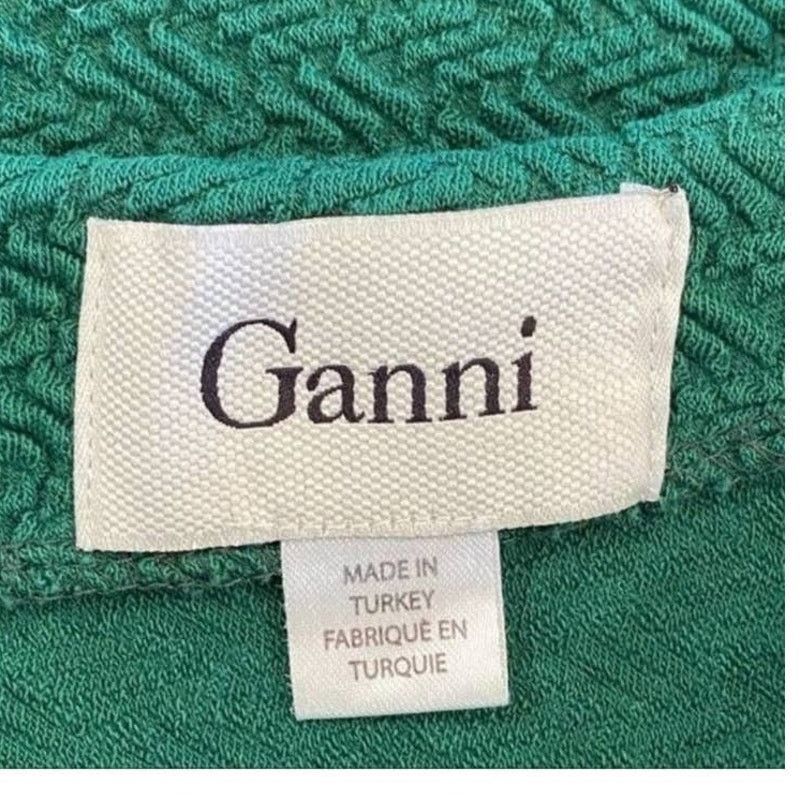 Ganni Ganni green textured 3/4 sleeves mini sheath dress size XS Size XS / US 0-2 / IT 36-38 - 3 Thumbnail