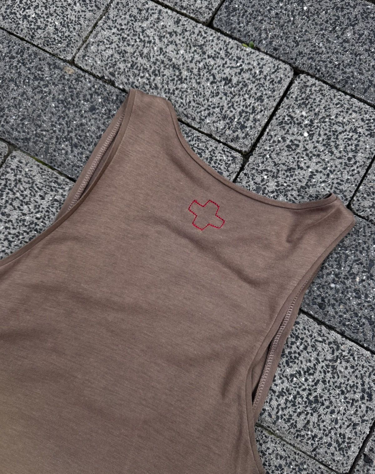 A.F. Vandevorst Archival A.F. Vandevorst Brown Mixed-Media Tank Top Size M / US 6-8 / IT 42-44 - 4 Thumbnail