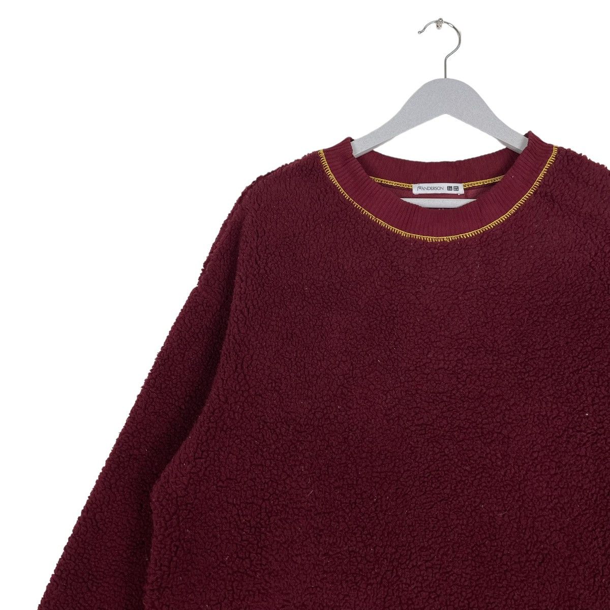 JW Anderson × Uniqlo 💥JW ANDERSON DEEPILE MAROON CREWNECK PULLOVER Size US M / EU 48-50 / 2 - 7 Thumbnail