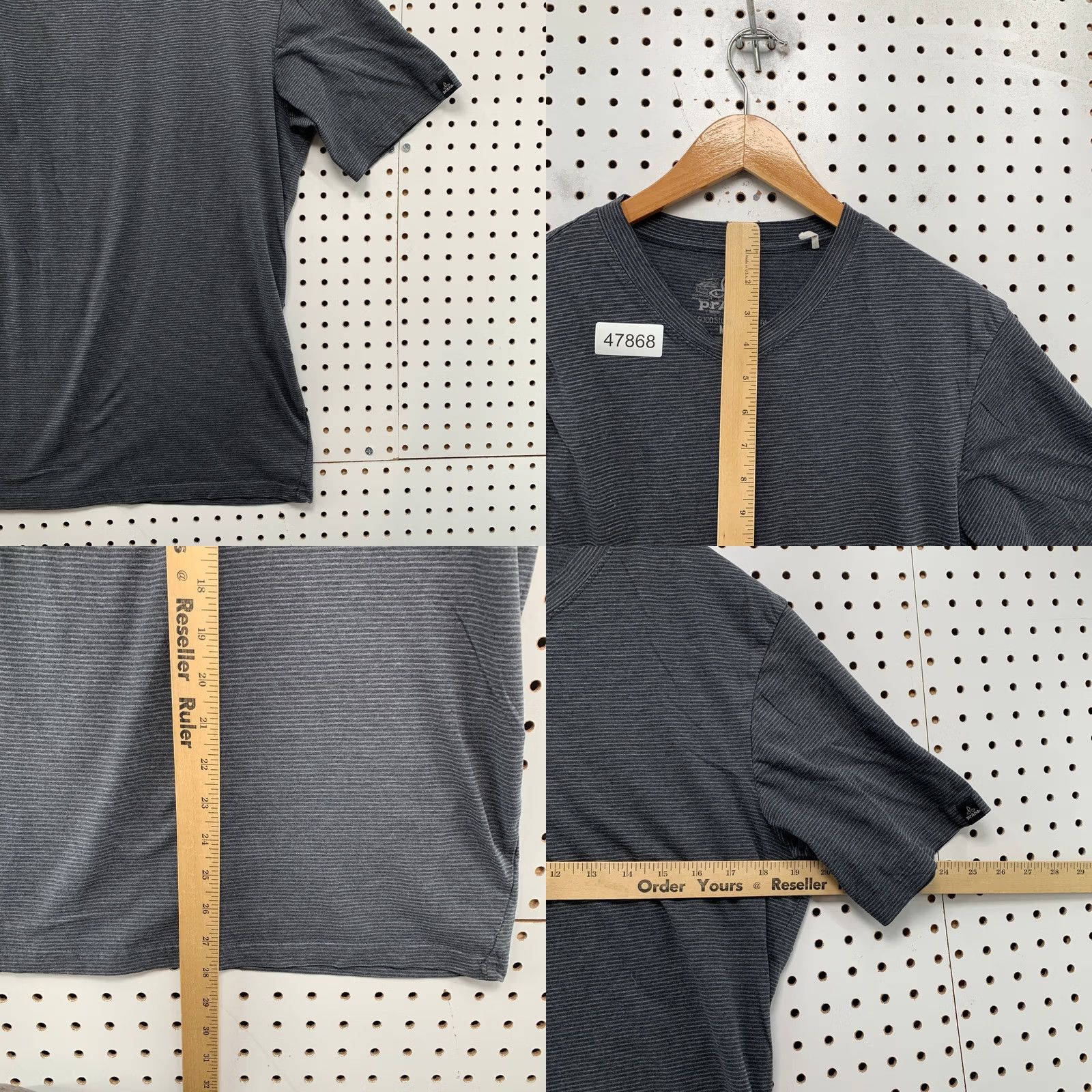 Prana Prana Active T Shirt Mens MT Medium Tall Gray Short Sleeve Outdoor Hike Size US M / EU 48-50 / 2 - 8 Thumbnail