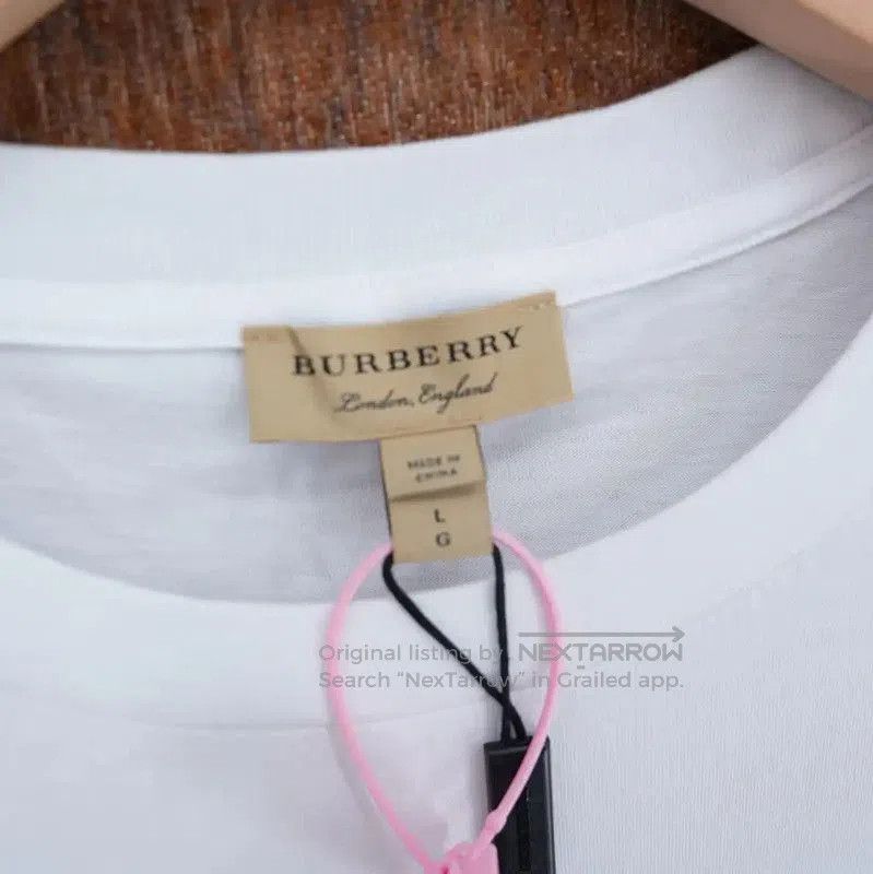 Burberry Burberry White Embroidered Logo Short Sleeve T. Size US L / EU 52-54 / 3 - 3 Thumbnail