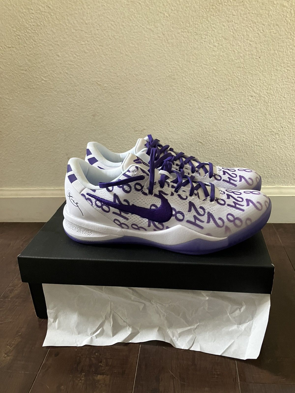 image of Nike Kobe 8 Protro Shoes in White, Men's (Size 10.5)