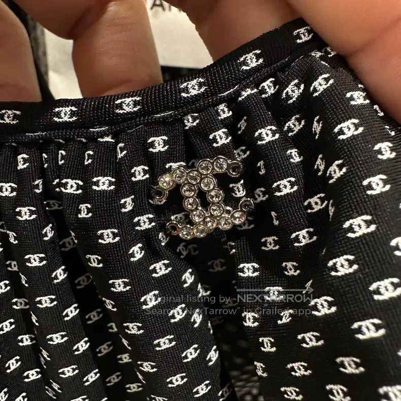 Chanel Chanel 24B wave dot full-print logo lotus leaf collar long Size XXS / US 00 / IT 34 - 6 Thumbnail