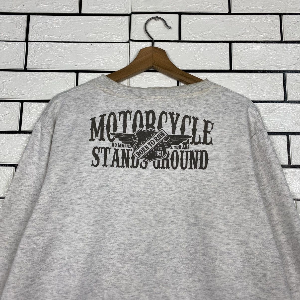 Japanese Brand Vintage Sweatshirt Motorcycle Born To Ride Big Logo Size US L / EU 52-54 / 3 - 10 Thumbnail