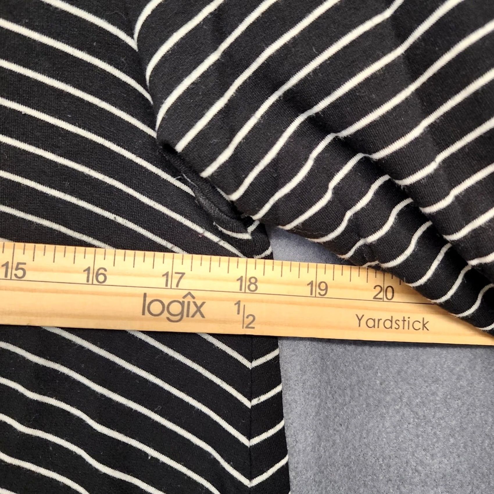 Vintage Garnet Hill Dress Womens Large Black White Striped Knit 3/4 Sleeve Casual Knee Length A-Line Size L / US 10 / IT 46 - 4 Thumbnail
