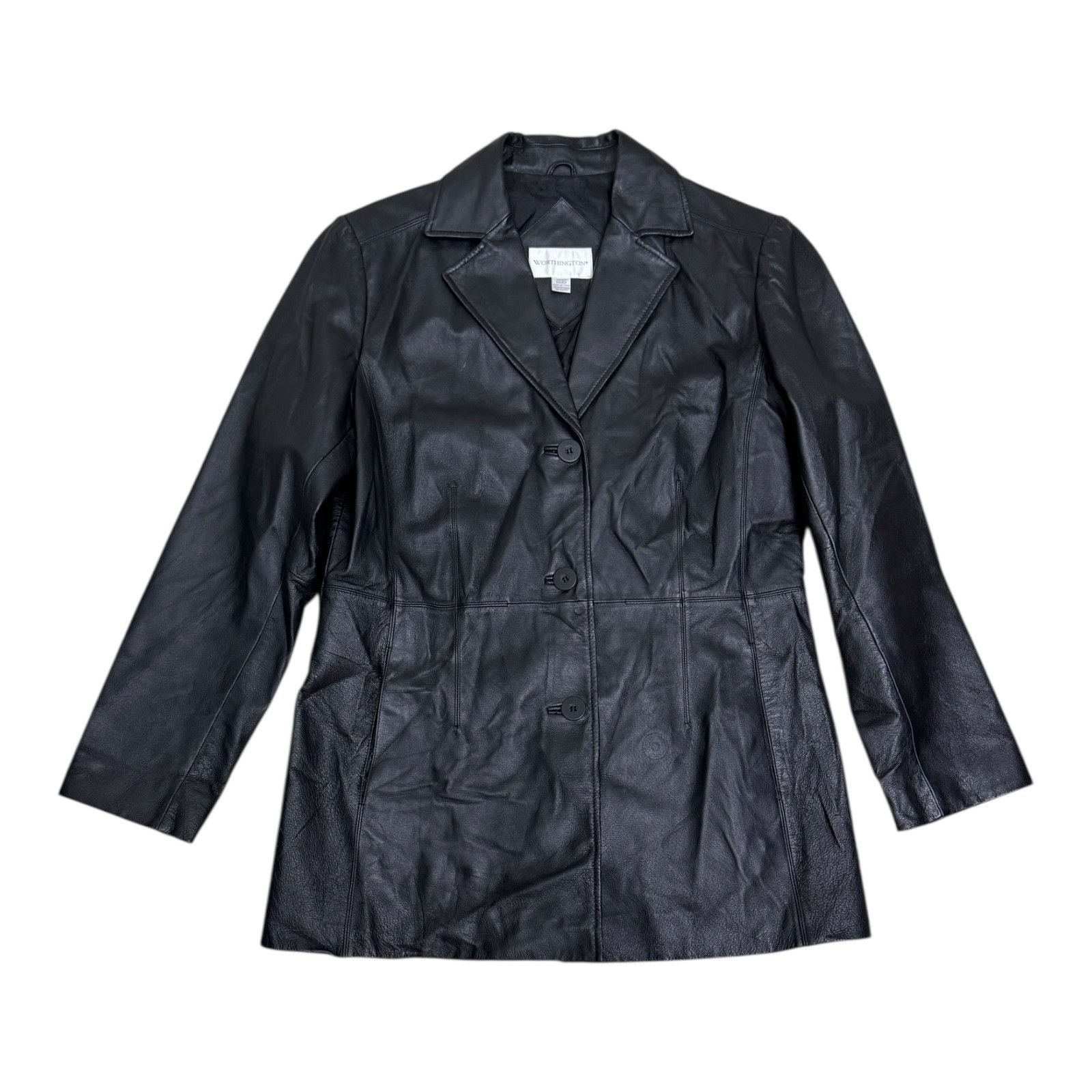 Other WORTHINGTON Genuine Leather Casual Black Coat Jacket Medium Size M / US 6-8 / IT 42-44 - 1 Thumbnail