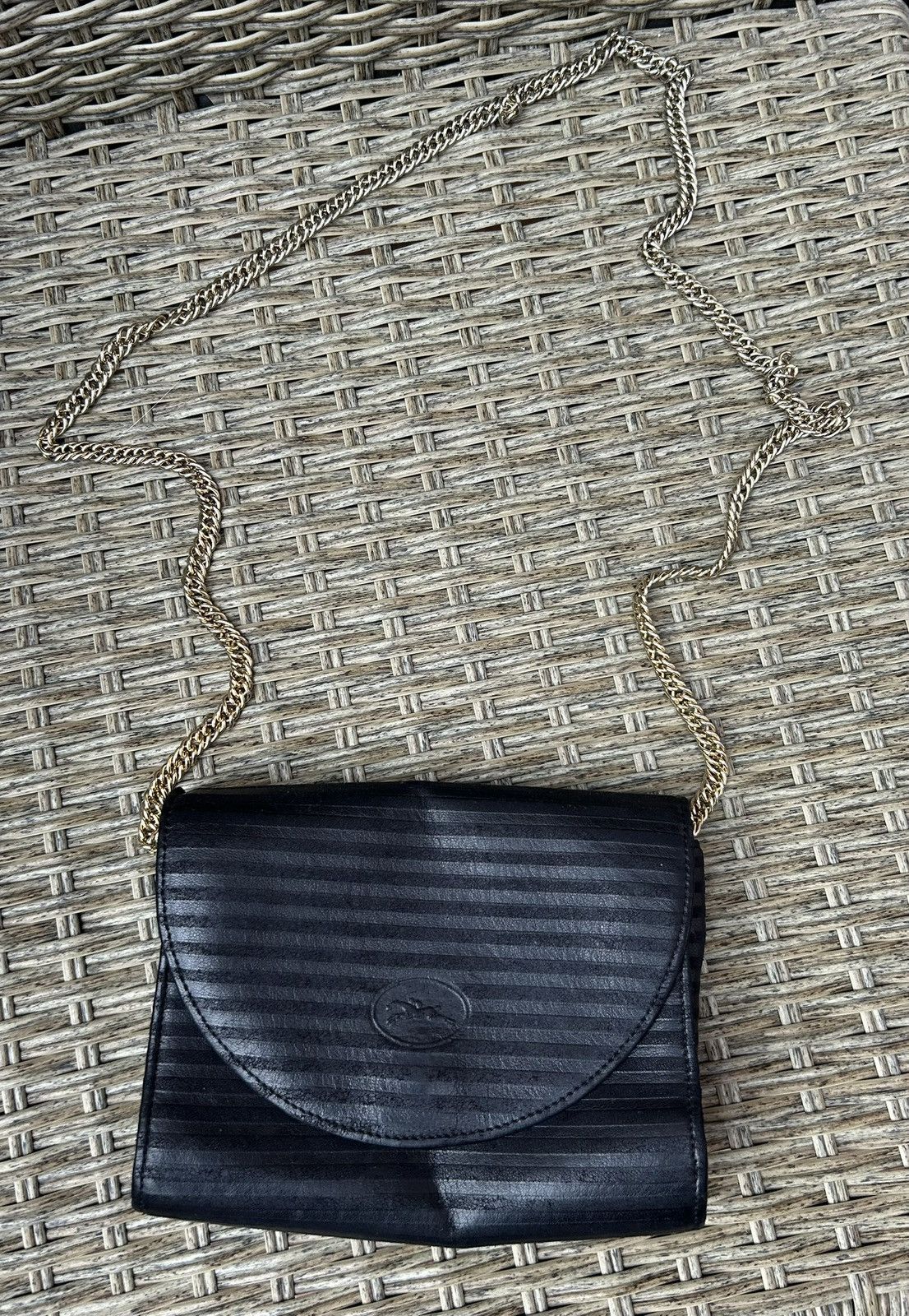 Longchamp Longchamp Paris Leather Envelope Crossbody Bag Gold Chain Size ONE SIZE - 1 Thumbnail