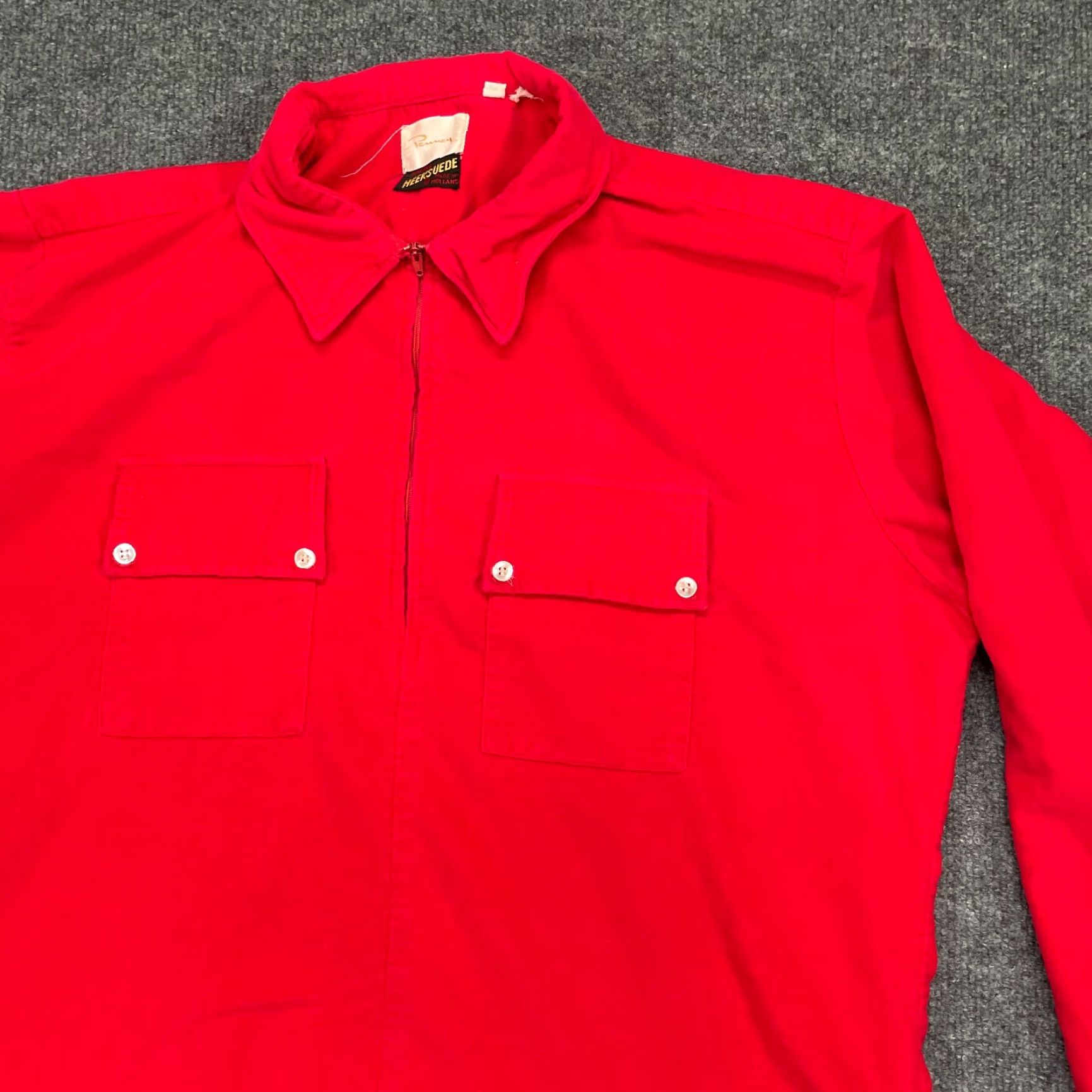 Vintage VINTAGE Heeksuede Shirt Mens XL Red Long Sleeve Western Zip Adult Size US XL / EU 56 / 4 - 3 Thumbnail