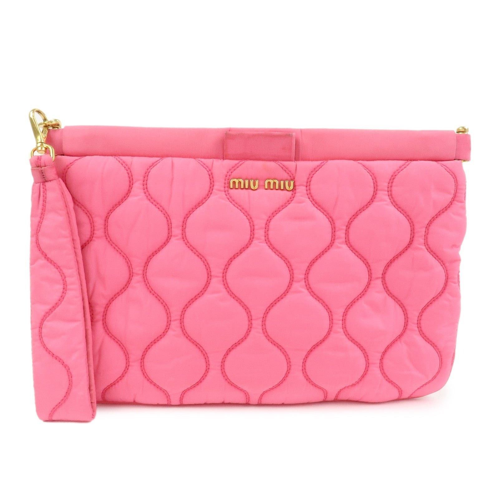 Miu Miu Miu Miu Quilted Nylon Wristlet Pink Size ONE SIZE - 1 Thumbnail
