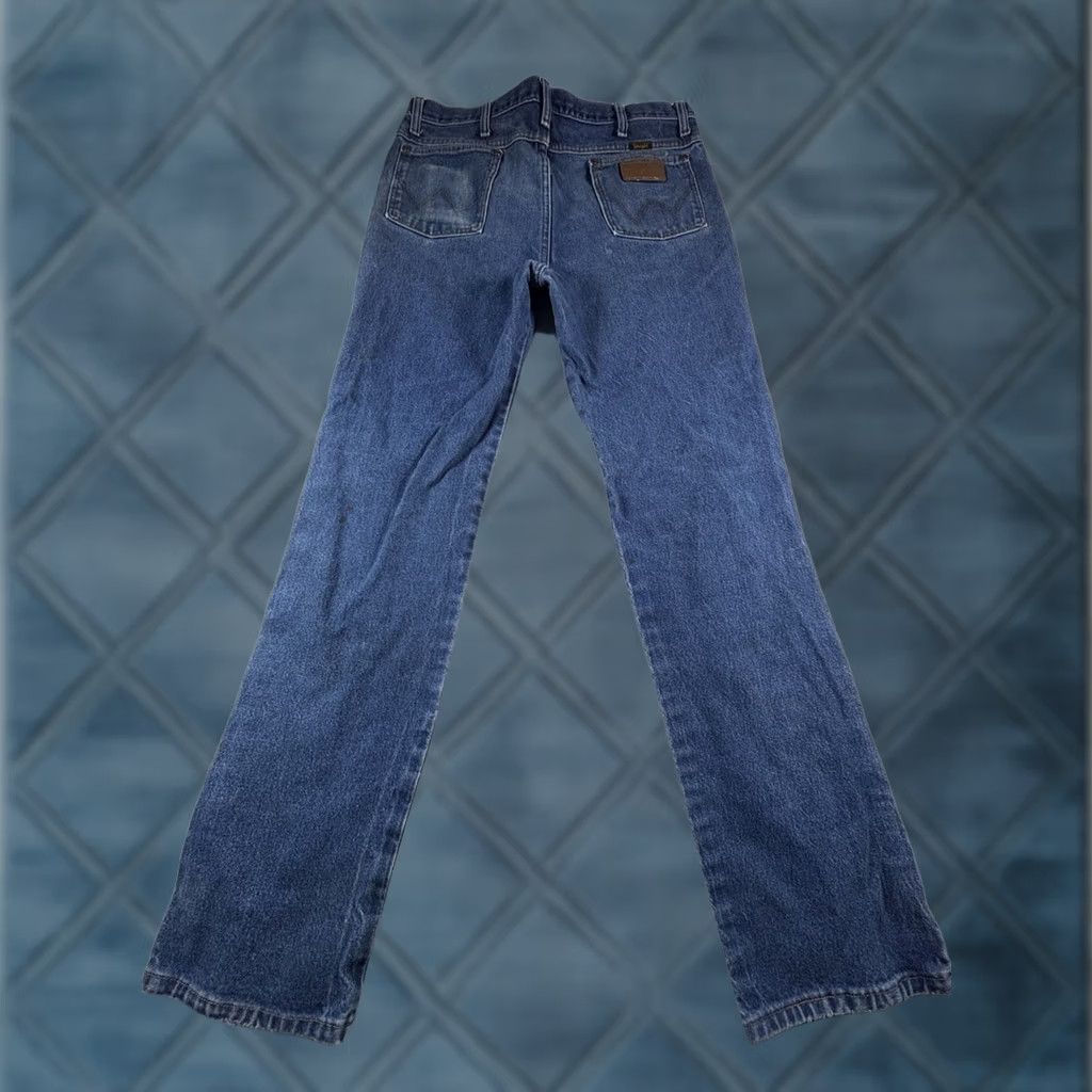 Wrangler VINTAGE Wrangler Jeans Cowboy Cut Regular Fit Boot Cut 936DEN 35x34 Denim Blue Cotton Jeans Mens Size US 35 - 1 Thumbnail