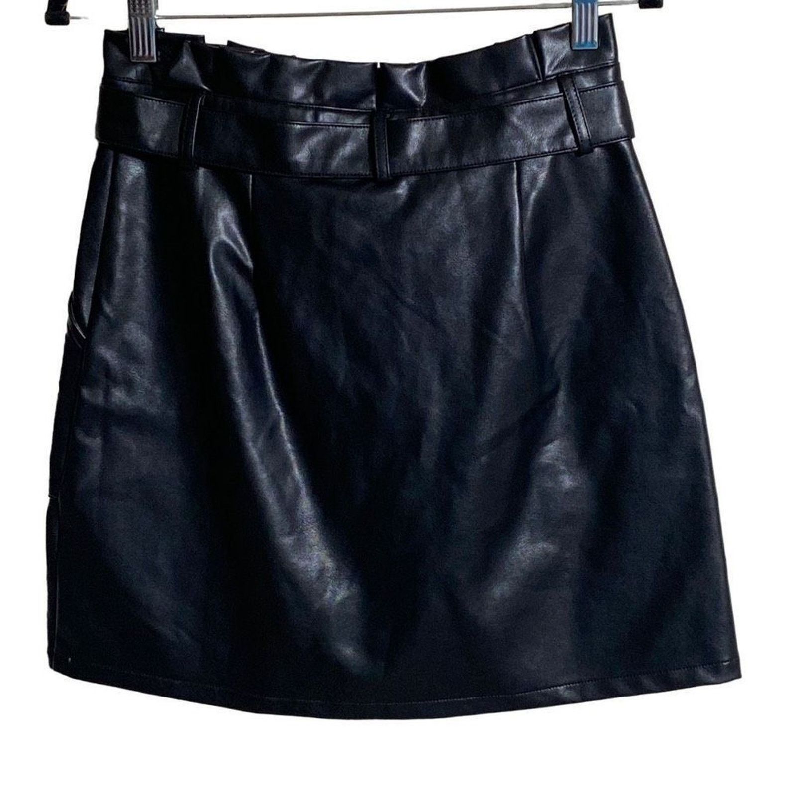 Other Gilli Womens Black Faux Leather A-Line Mini Skirt Size S NWT Size 27" / US 4 / IT 40 - 2 Thumbnail