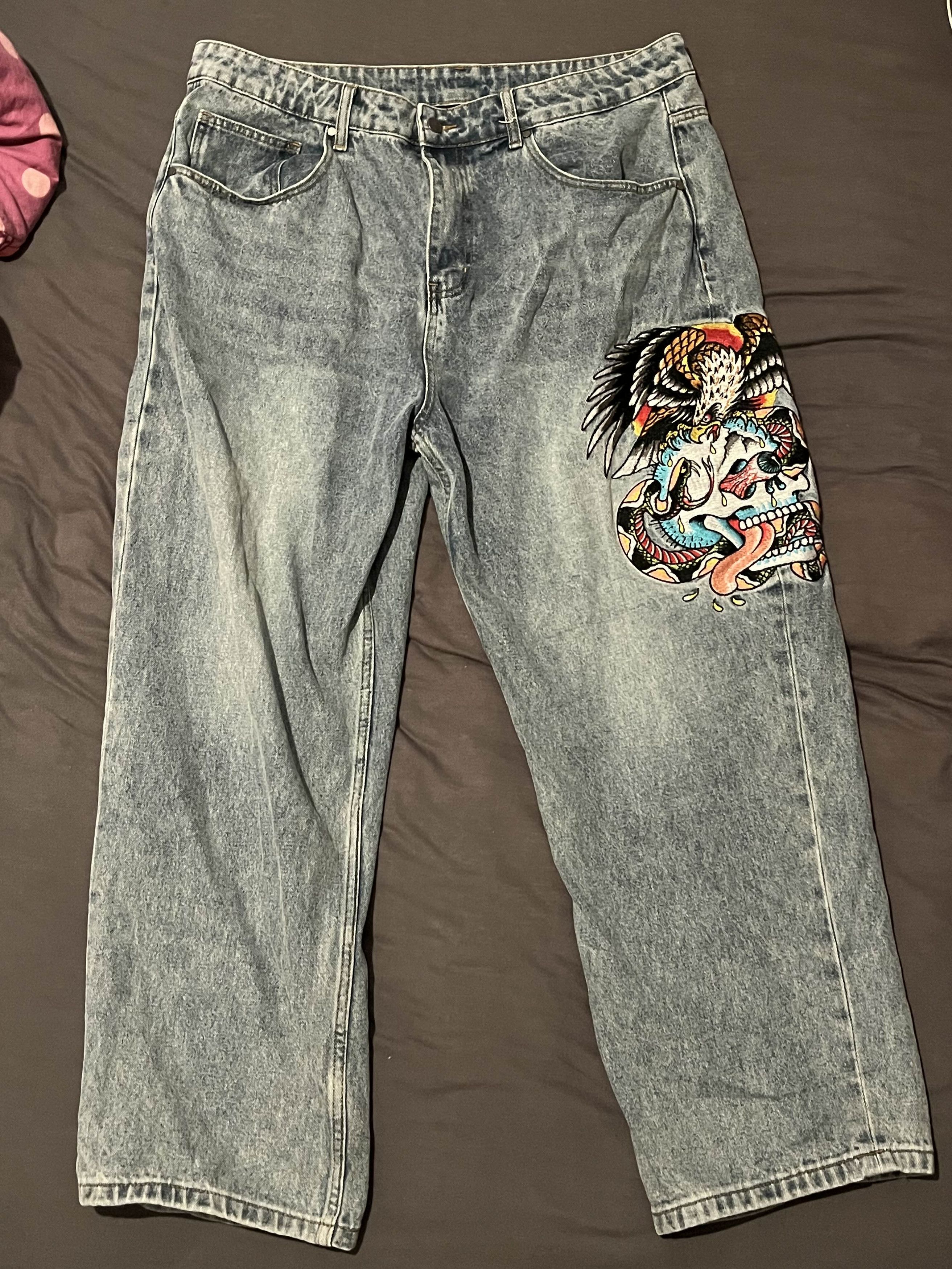 Ed Hardy Baggy Jeans 90s Size US 30 / EU 46 - 1 Thumbnail