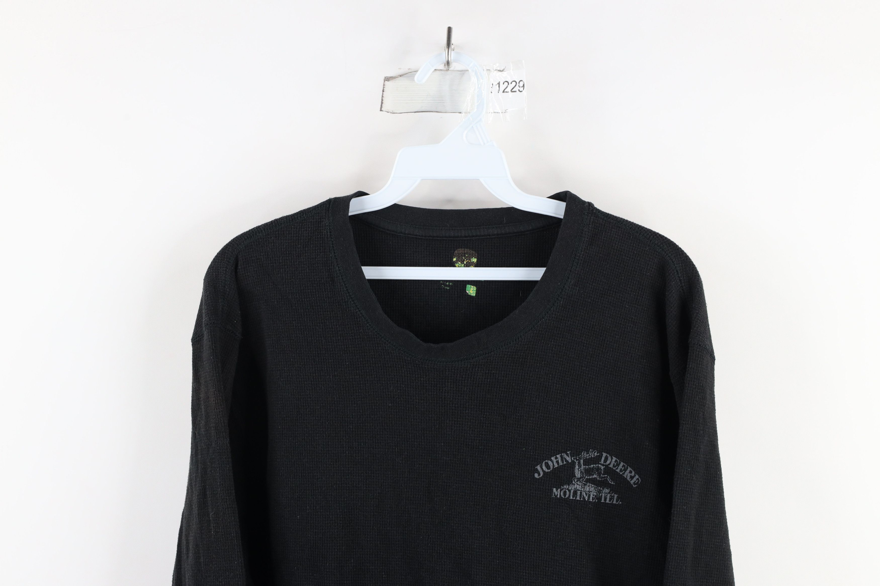 John Deere × Vintage Vintage John Deere Out Thermal Waffle Knit T-Shirt Black Size US L / EU 52-54 / 3 - 2 Thumbnail