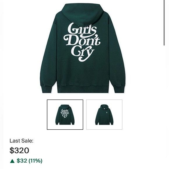 Designer × Girls Don't Cry NEW GIRLS DON’T CRY GREEN LOGO HOODIE SZ EXTRA LARGE XL Size US XL / EU 56 / 4 - 9 Thumbnail