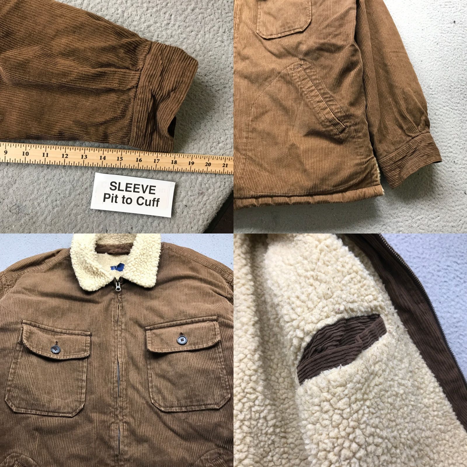 Vintage VINTAGE J Crew Sherman? No—J Crew Sherpa Lined Corduroy Jacket Mens Large Brown Zip Pockets Collared Jacket Size US L / EU 52-54 / 3 - 8 Thumbnail