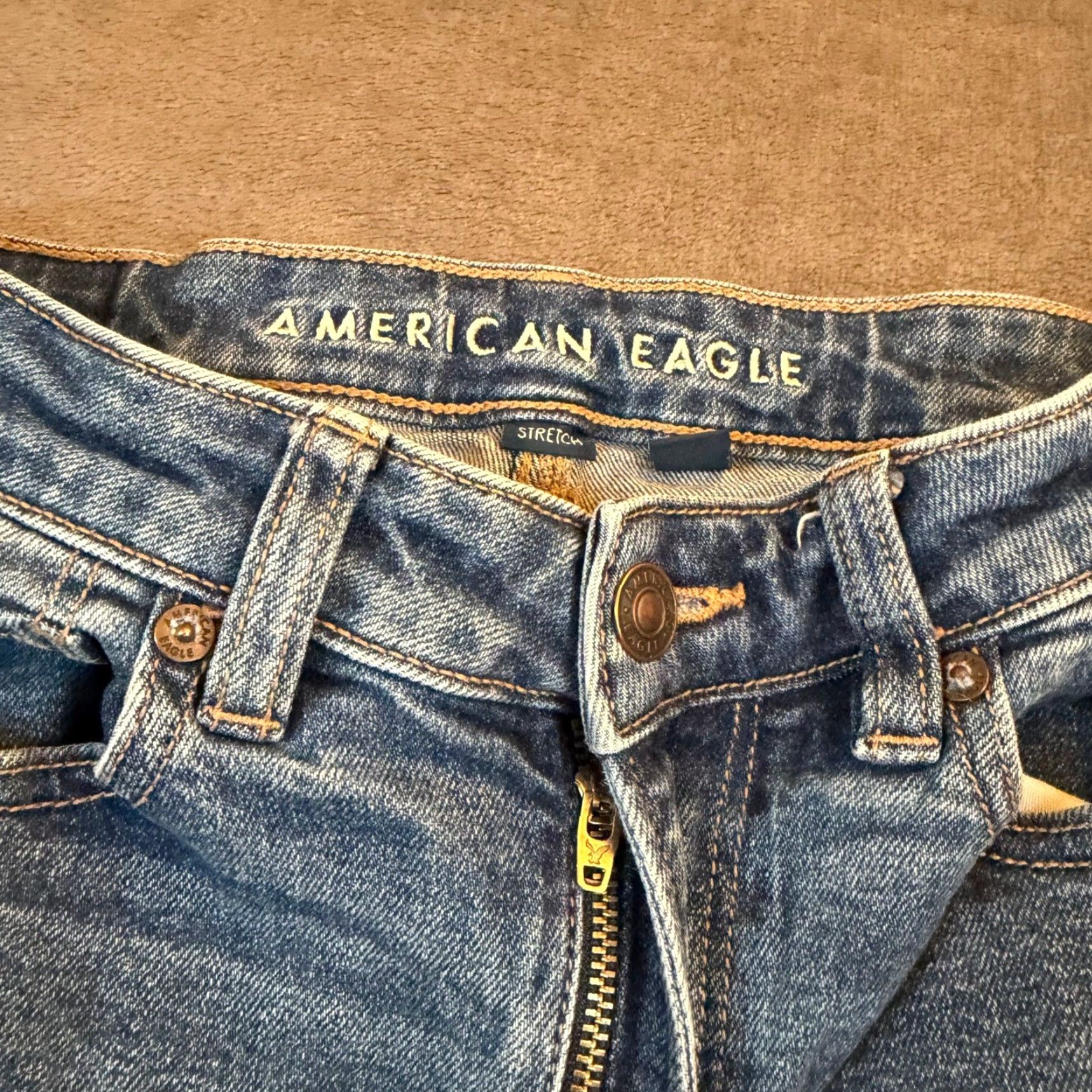 American Eagle Outfitters VINTAGE American Eagle Outfitters Blue High Rise Stretch Mom Jeans Tapered Leg Women Size 4 Size 27" / US 4 / IT 40 - 7 Thumbnail