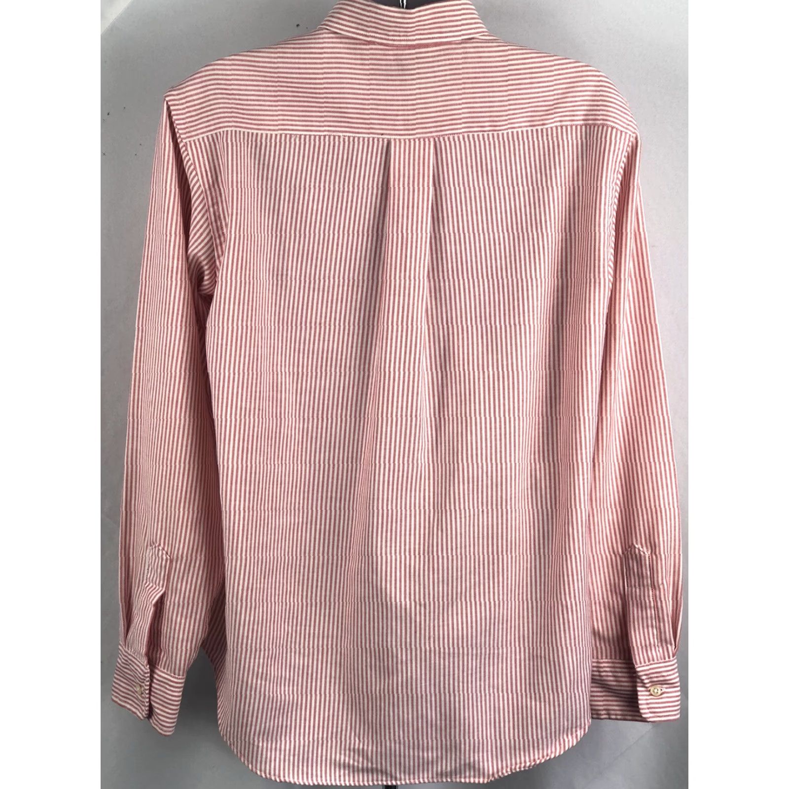 Gloria Vanderbilt VINTAGE Gloria Vanderbelt Button-Up Oxford Shirt Top 14 Red Stripe Long Sleeve Academia 80S Womens Size XL / US 12-14 / IT 48-50 - 3 Thumbnail