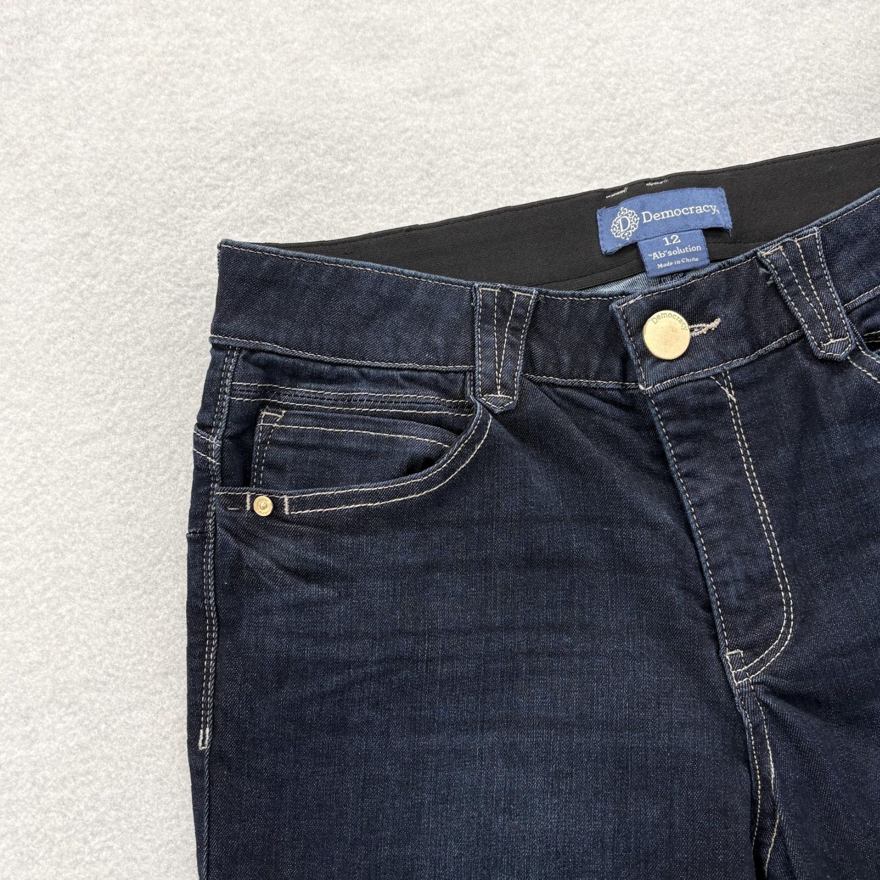 Vintage Democracy Jeans Ankle Womens 12 Blue Mid Rise Slim Stretch Denim 5-Pocket Zipper Button Pocketing N/A Size 34" / US 12 / IT 48 - 2 Thumbnail