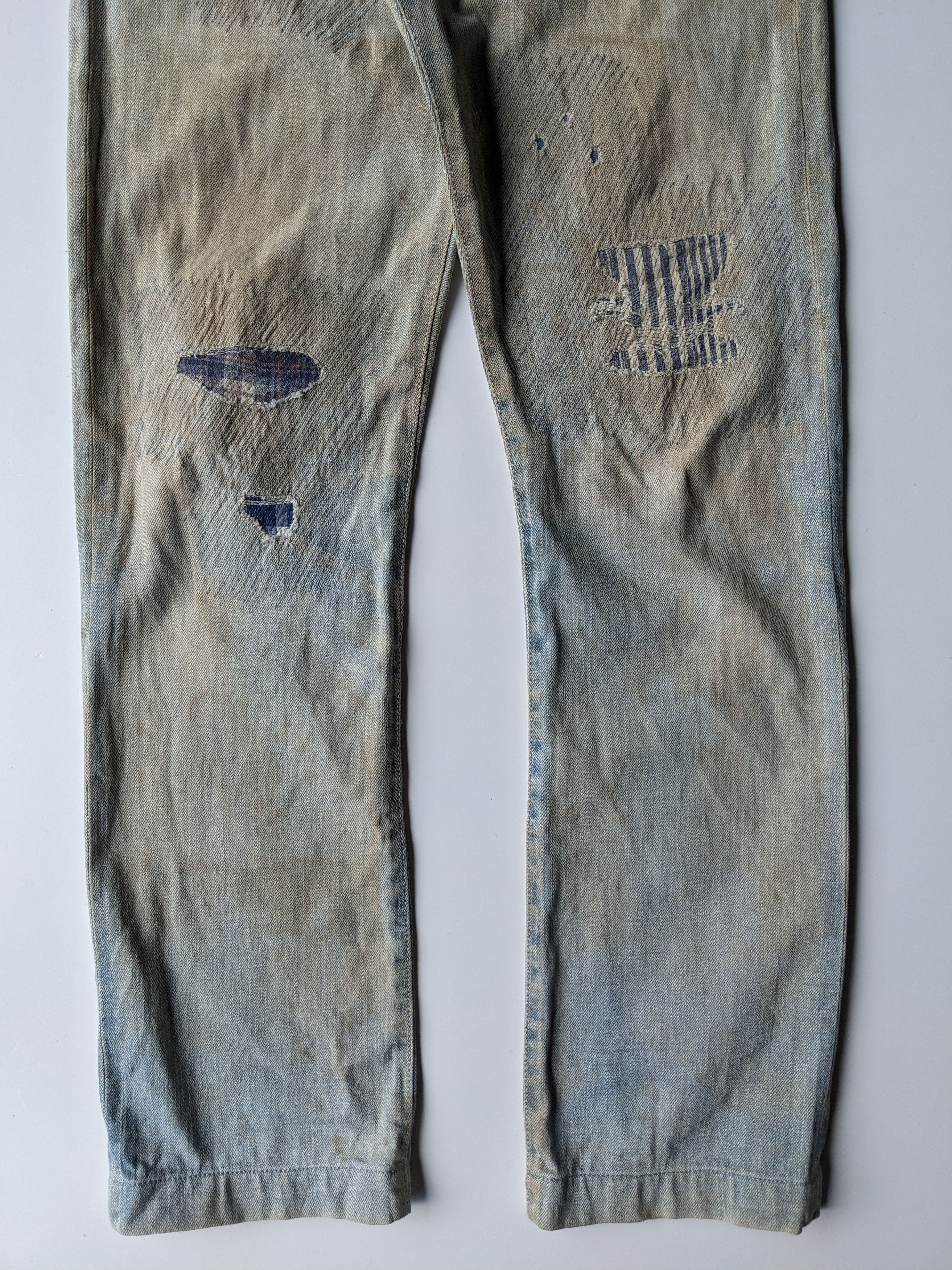 Japanese Brand Dope & Drakkar mudwash sashiko selvedge jeans Size US 33 - 4 Thumbnail