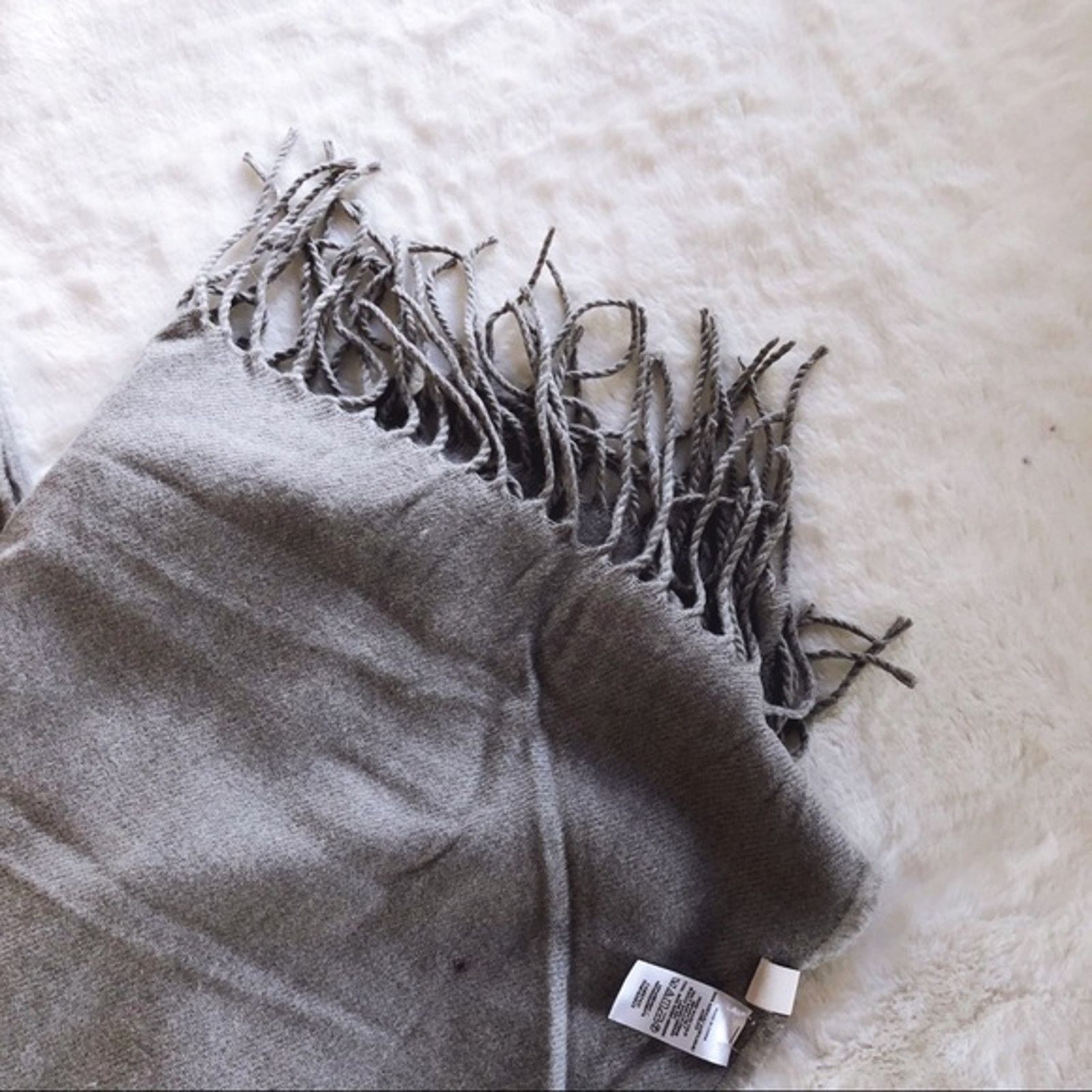 Loft LOFT Light Gray Melange Scarf Size ONE SIZE - 5 Thumbnail