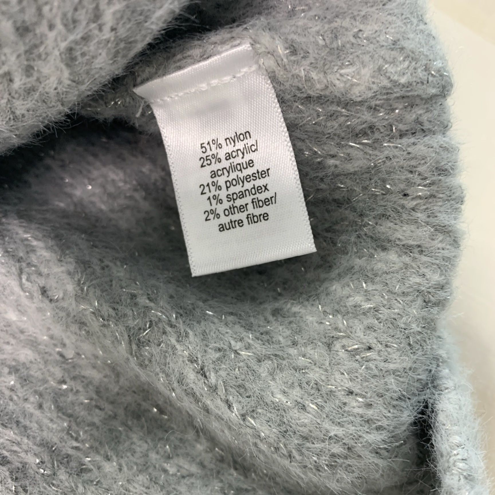 Vintage Maurices 1X Jeweled Fuzzy Mock Neck Knit Sweater NWT12847 Sweater Women Plus Gray Long Sleeve Pullover Winter Size XL / US 12-14 / IT 48-50 - 3 Thumbnail