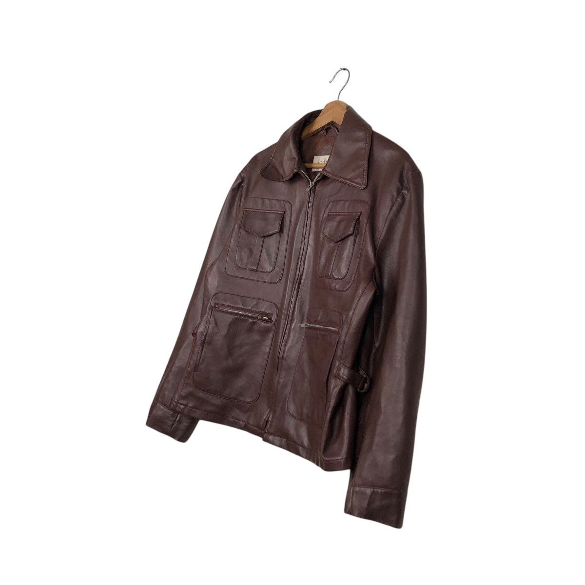 Japanese Brand 📌Vintage Soft Leather Biker Jacket JcPenny Issey Miyake Size US L / EU 52-54 / 3 - 3 Thumbnail