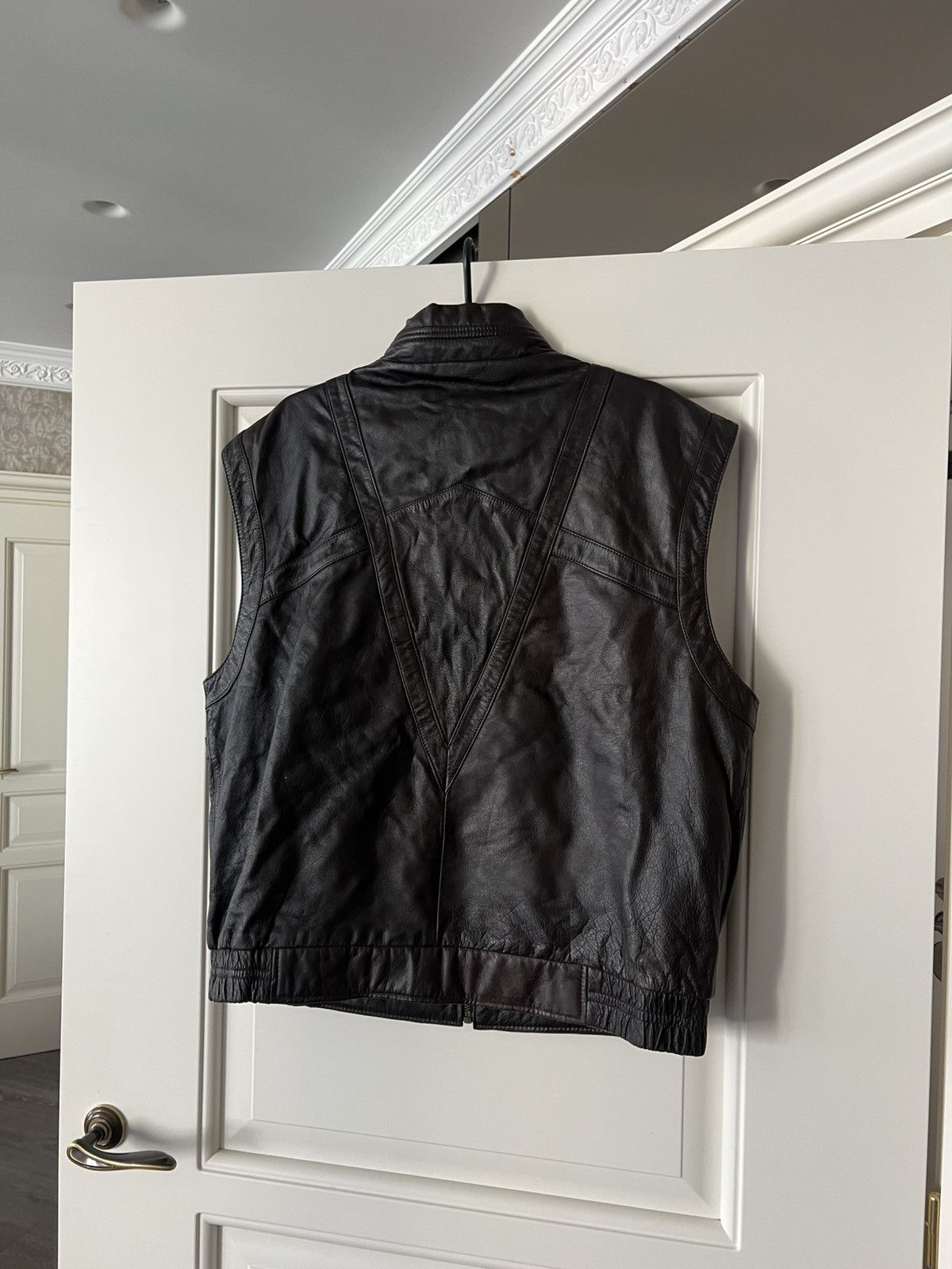 Genuine Leather Vintage Yorn Leather Vest Men’s Brown Genuine Leather Moto Size US L / EU 52-54 / 3 - 13 Thumbnail