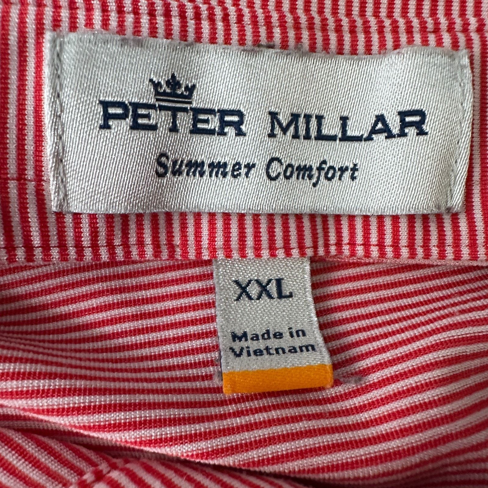 Peter Millar Peter Millar Polo Shirt Men's 2XL Red White Striped US Open Size US XXL / EU 58 / 5 - 6 Thumbnail