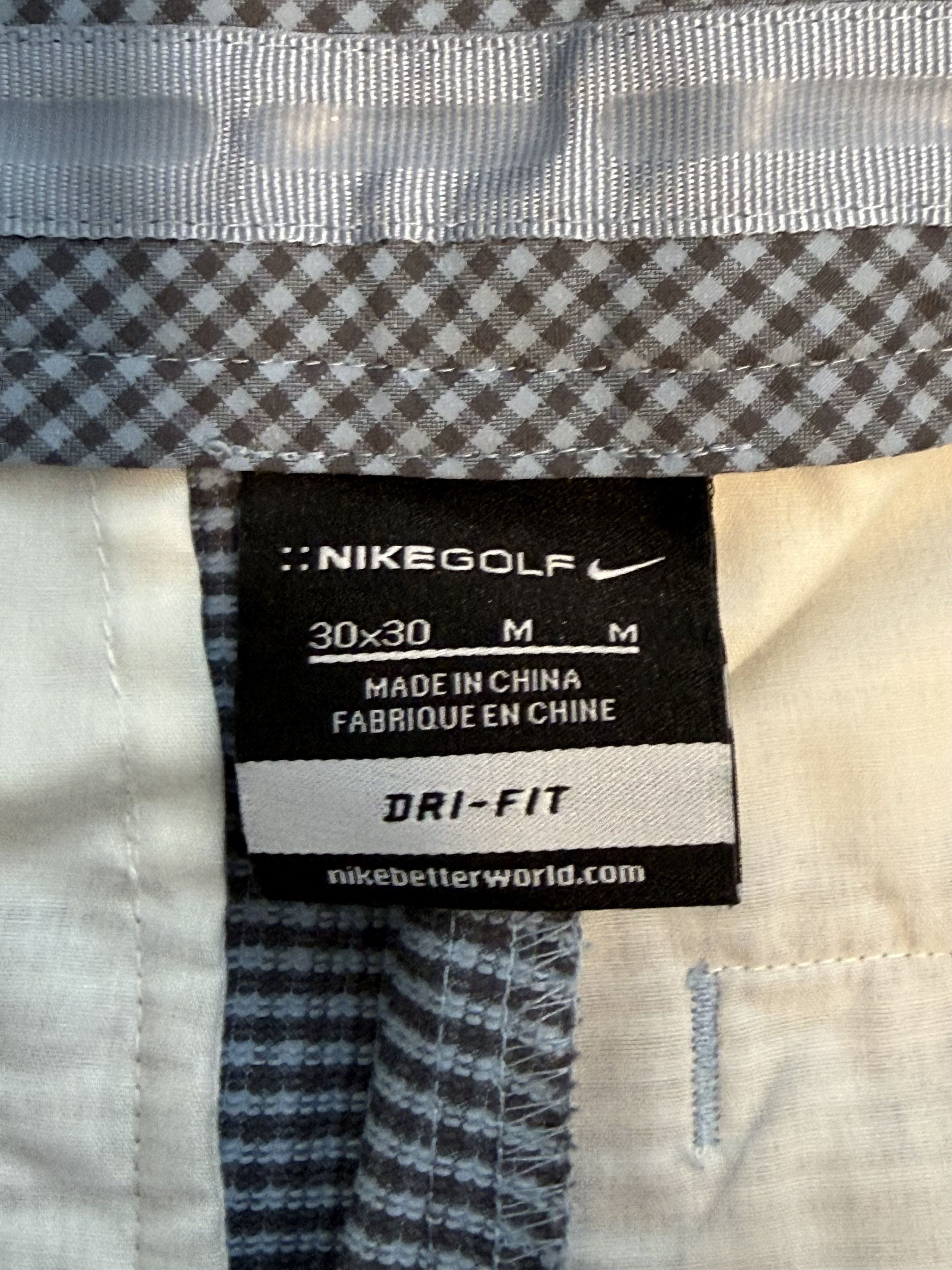 Nike Nike Stretch Dri-Fit Polyester Waffle Golf Pants Blue Check Size US 30 / EU 46 - 2 Thumbnail