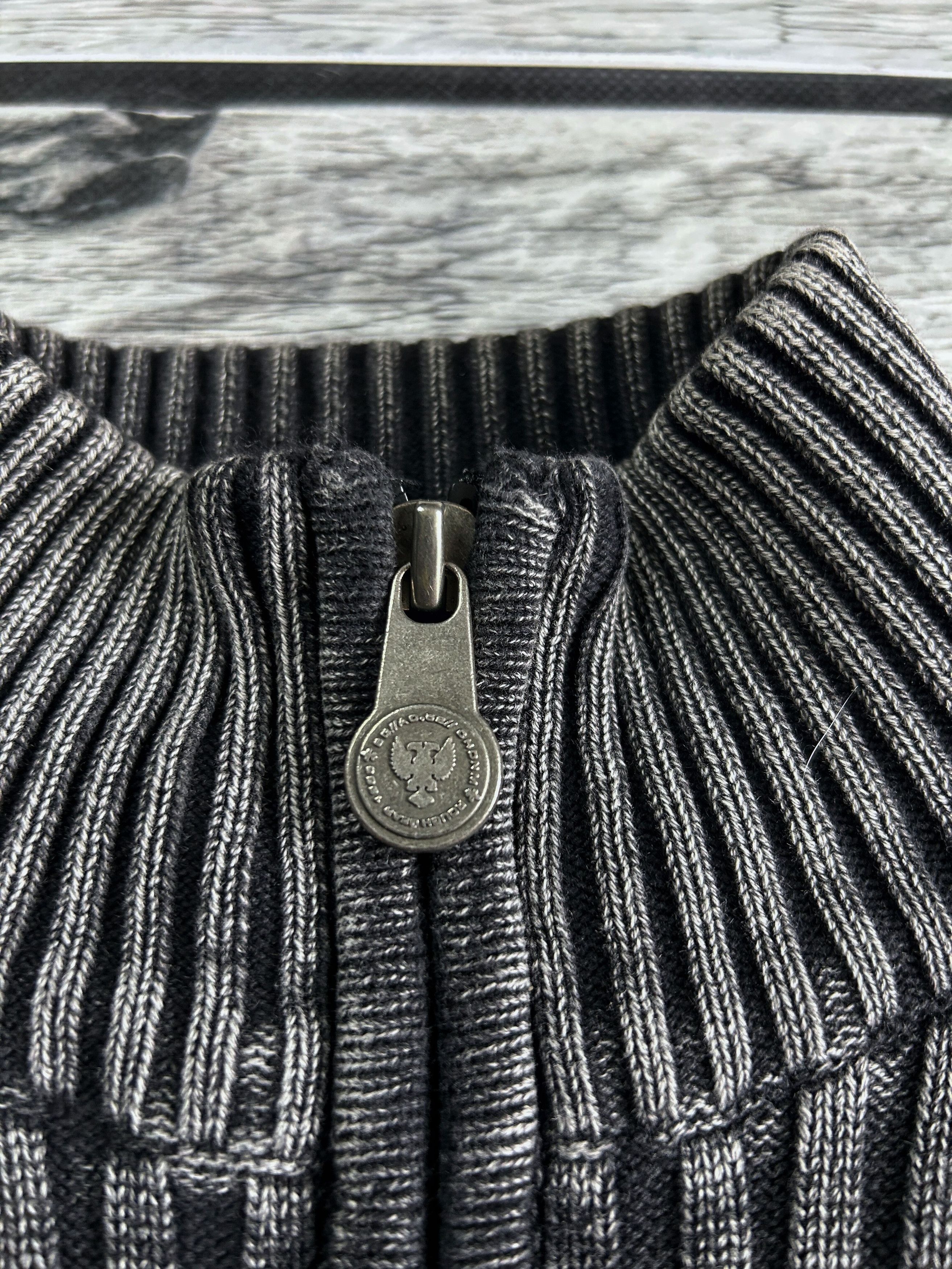 Vintage Grey Ribbed Zip Sweater Cropped Slim Fit Minimal Archive Size US M / EU 48-50 / 2 - 8 Thumbnail
