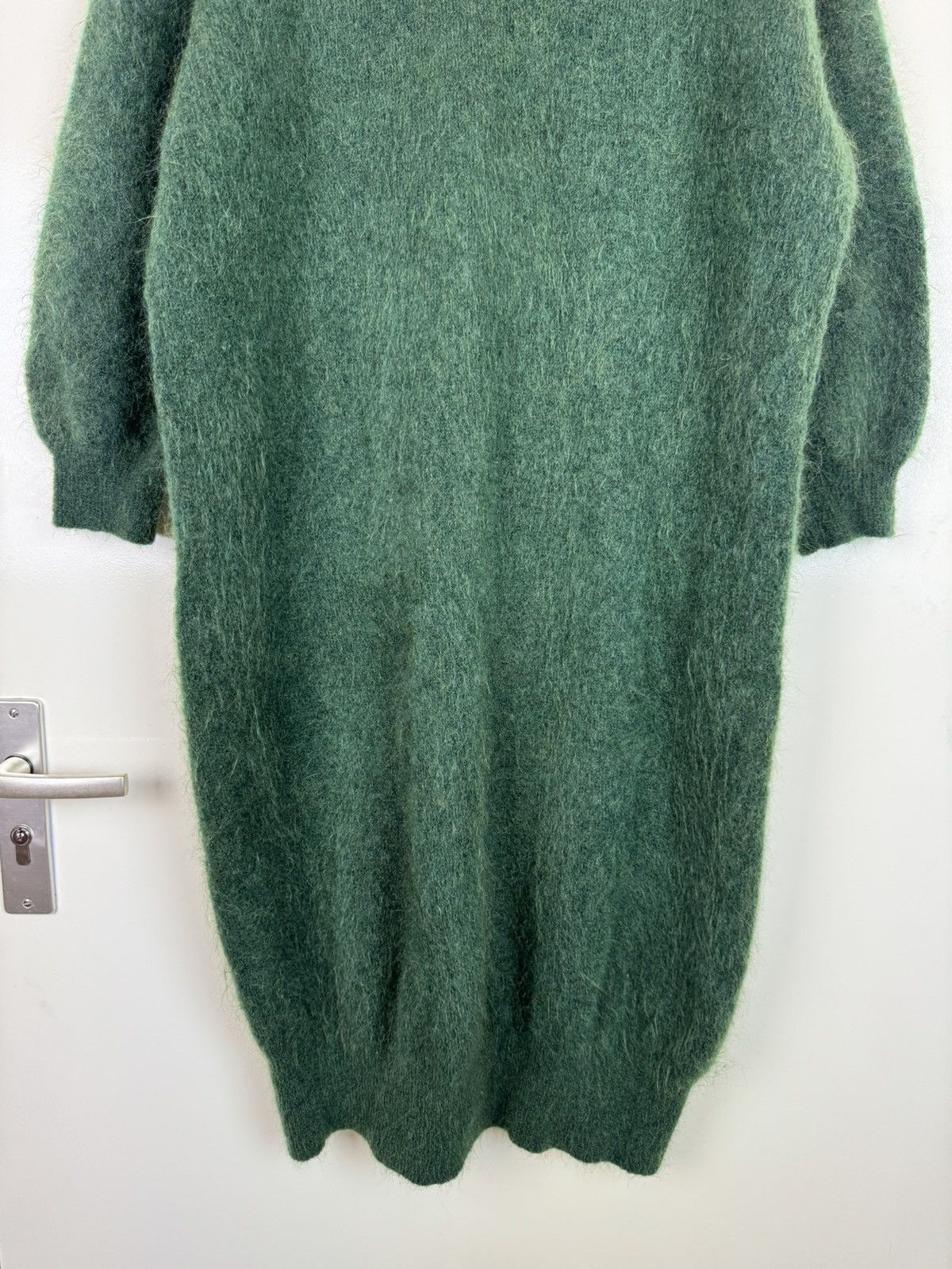 Sezane American vintage mohair wool green fluffy maxi dress sweater Size L / US 10 / IT 46 - 7 Thumbnail