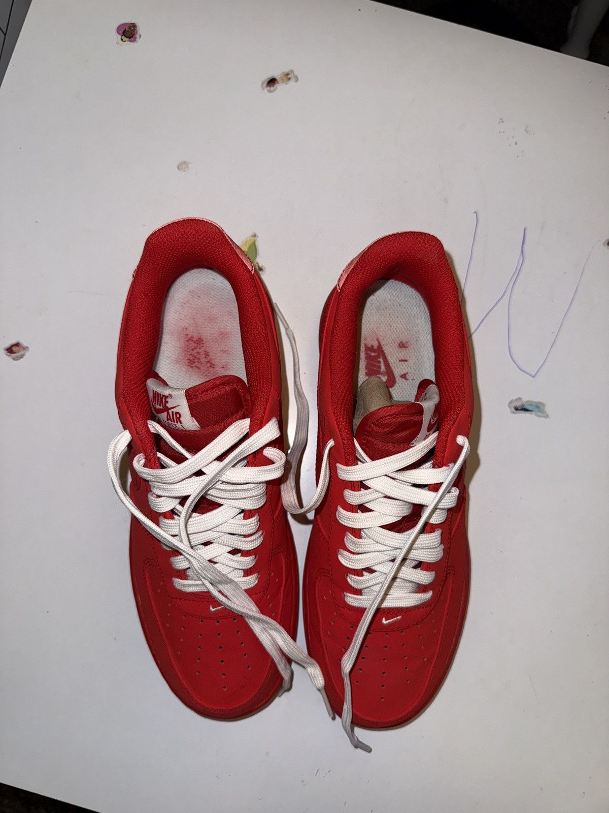 Nike Air Force 1 - red/white Size US 9 / EU 42 - 7 Thumbnail