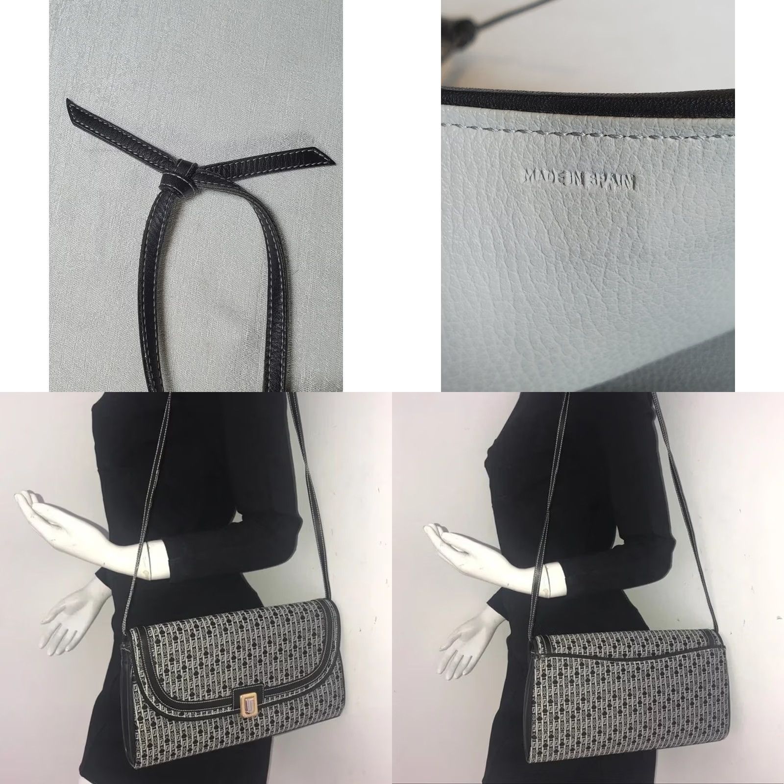 Judith Leiber VTG Judith Lieber Jacquard Canvas Signature Monogram Crossbody Bag Purse Clutch Size ONE SIZE - 10 Thumbnail