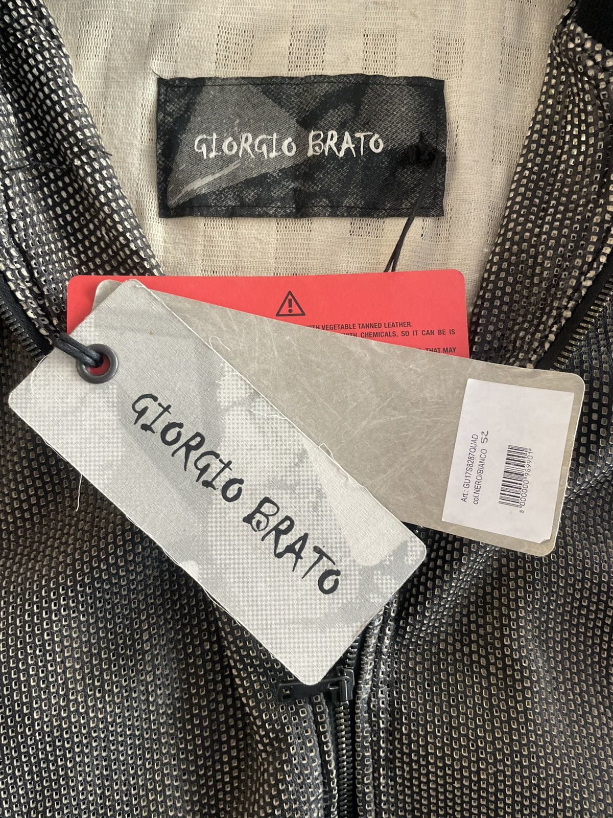 Giorgio Brato Giorgio Brato Perforated Leather Black Bomber Jacket Size US L / EU 52-54 / 3 - 3 Thumbnail