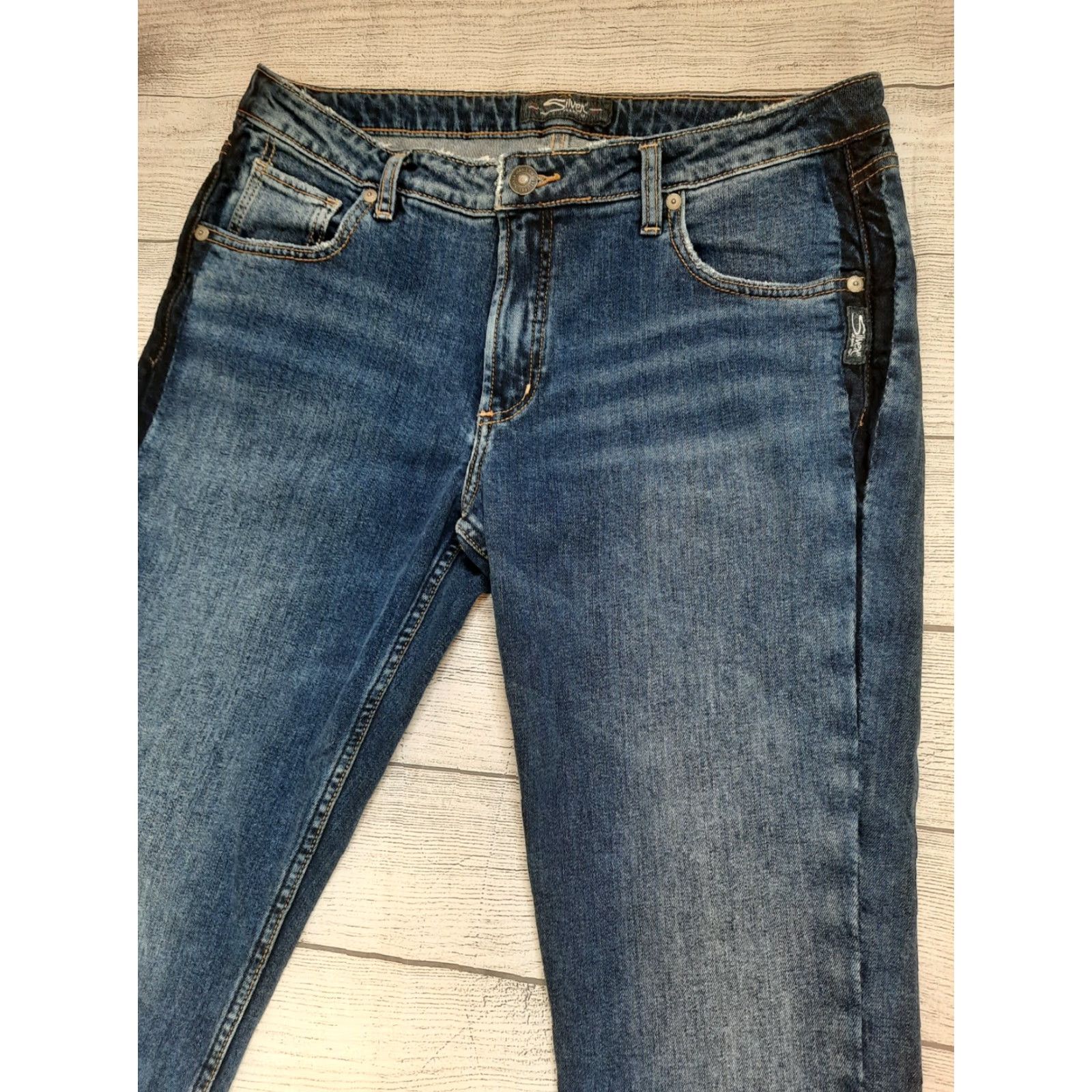 Silver Jeans Co. VINTAGE Silver Jeans Slim Racing strip Jeans Women's 30 27 Crop M2J Stretch Denim Mid Slimming Jeans Womens X Size 30" / US 8 / IT 44 - 5 Thumbnail